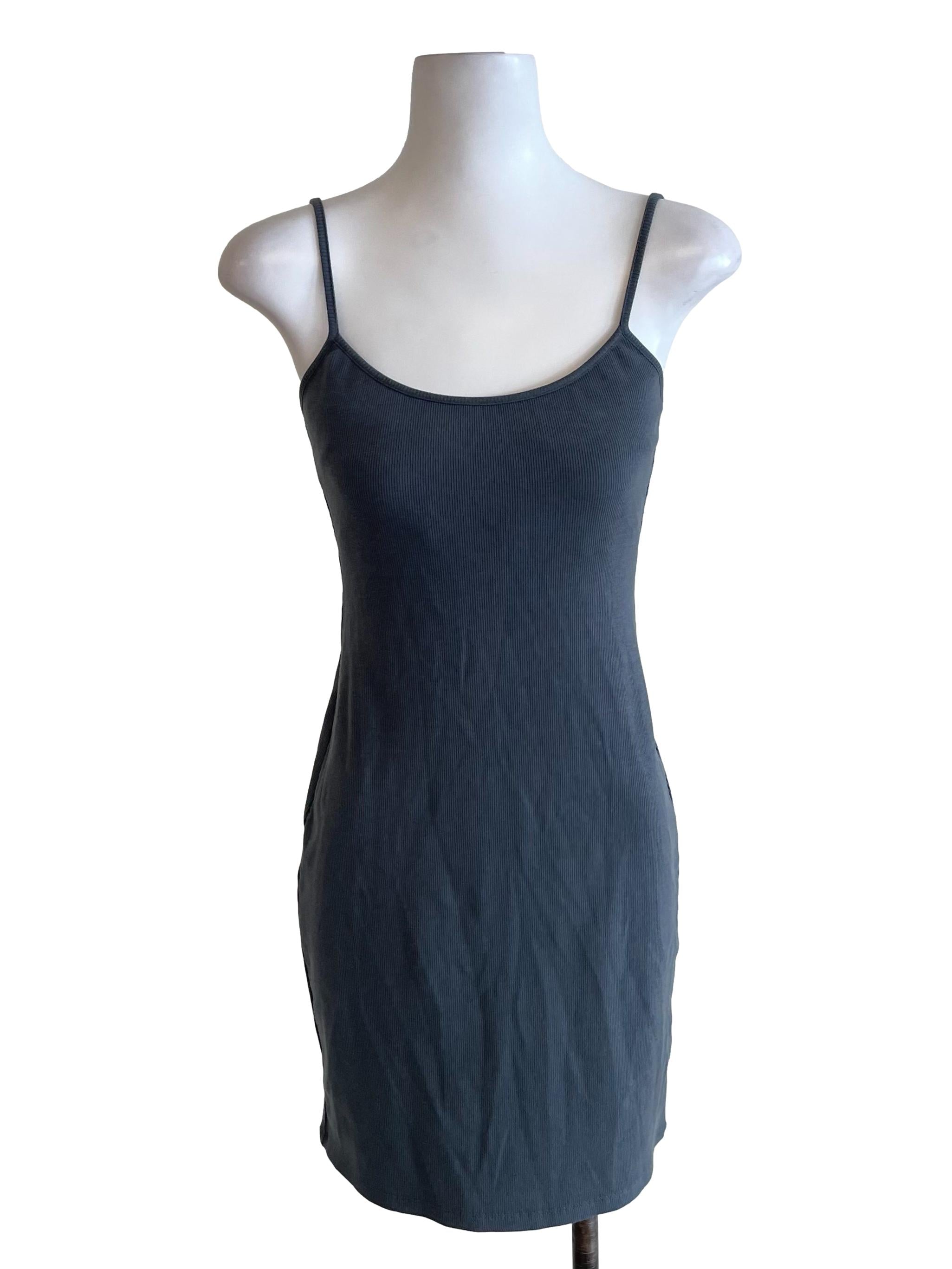 Grey Ribbed Cami Dress