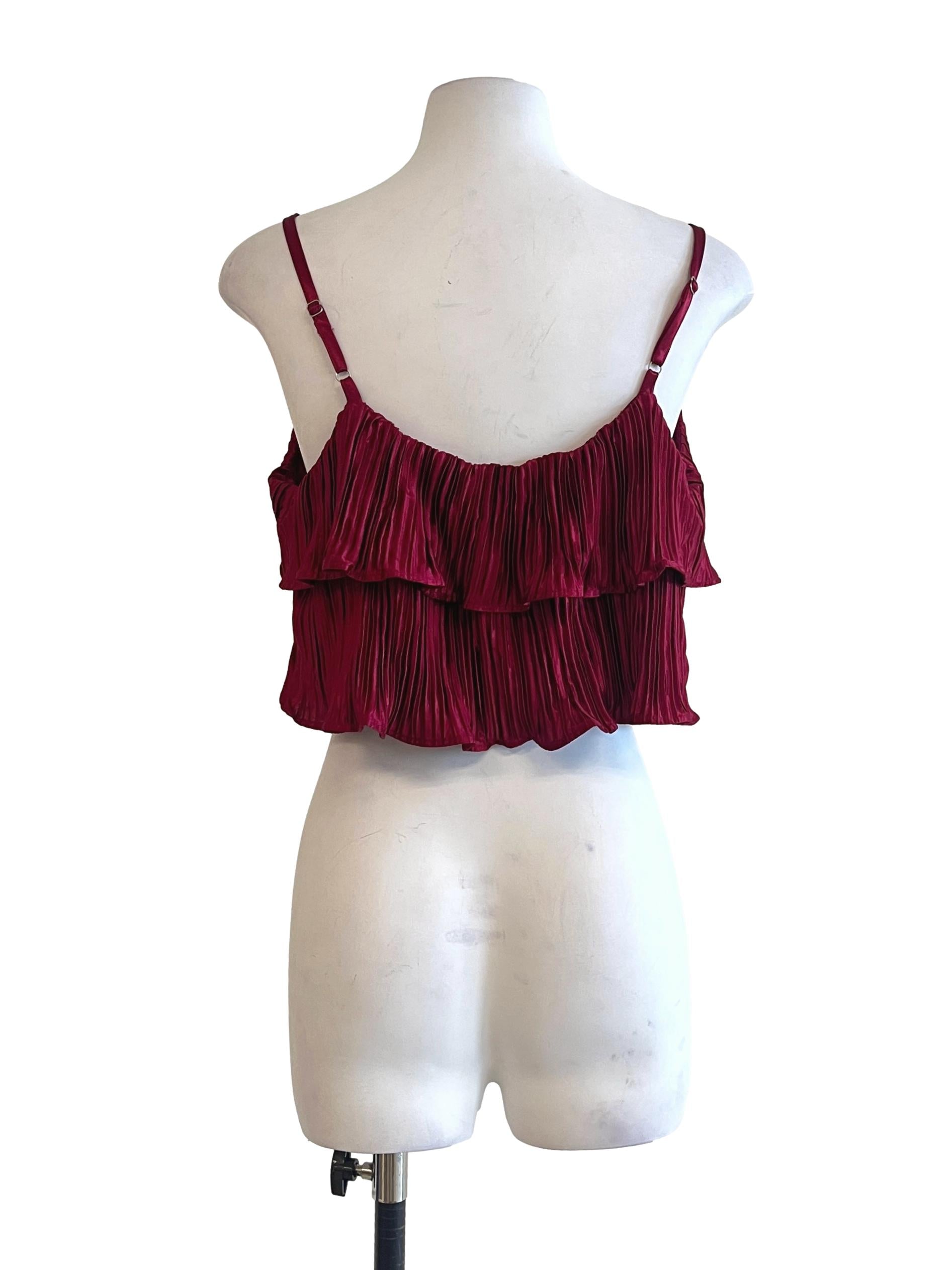 Apple Red Spaghetti Strap Sleeveless Top
