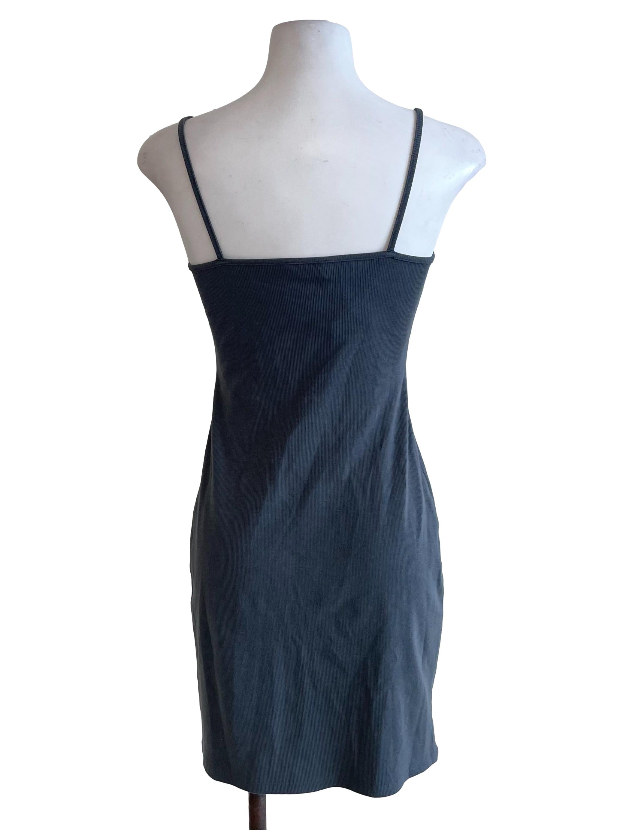 Grey Ribbed Cami Dress
