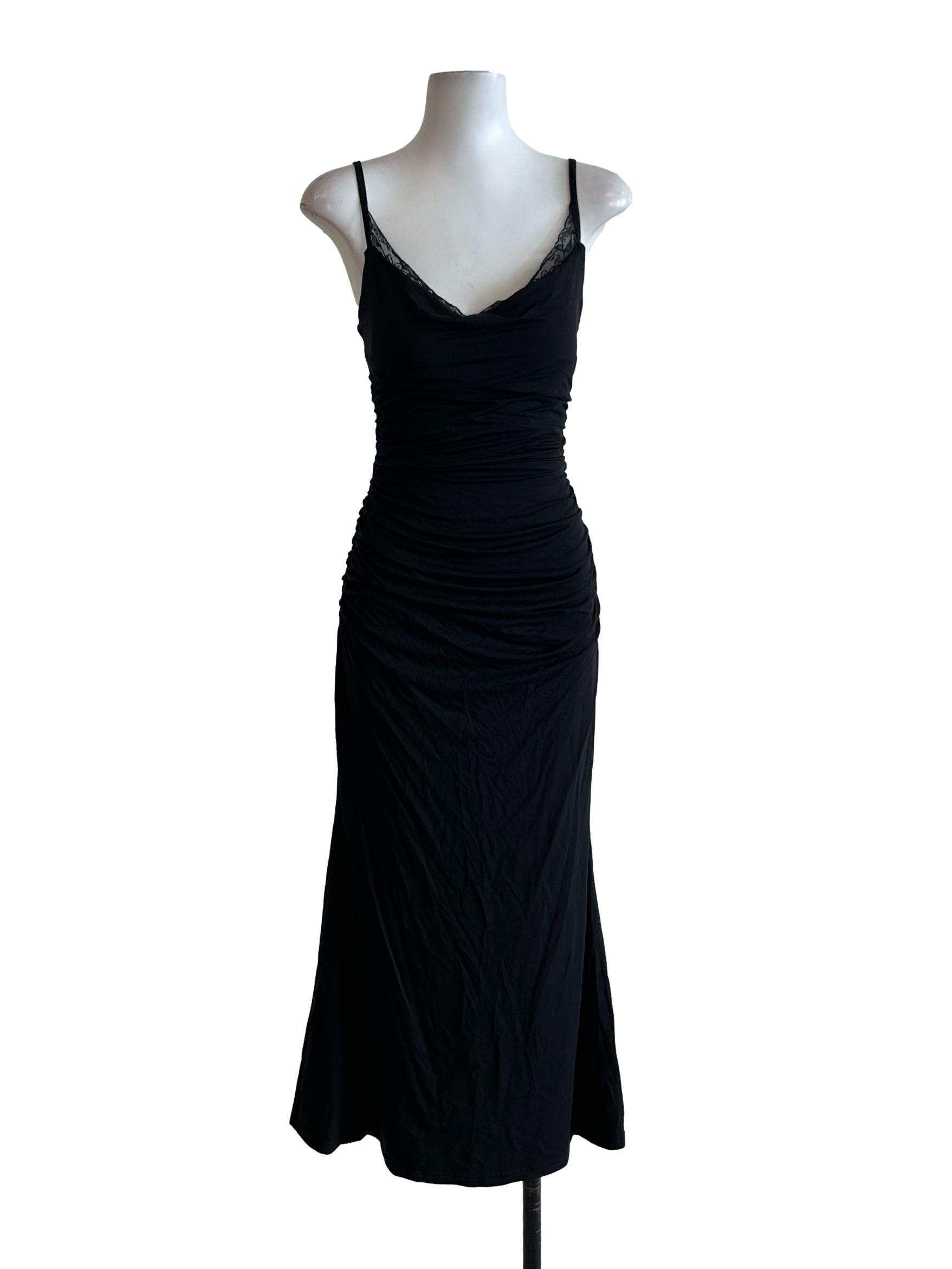 Onyx Black Ruched Dress