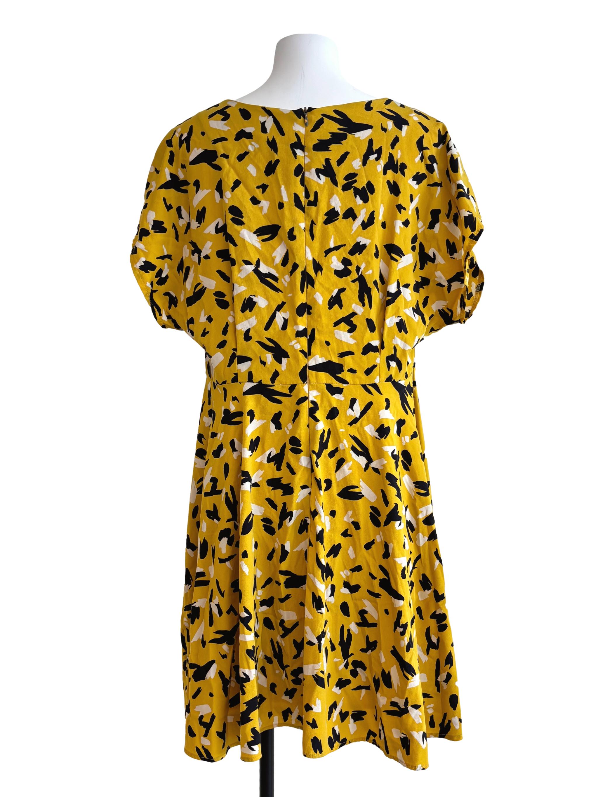 Dandelion Yellow Printed A-Line Dress