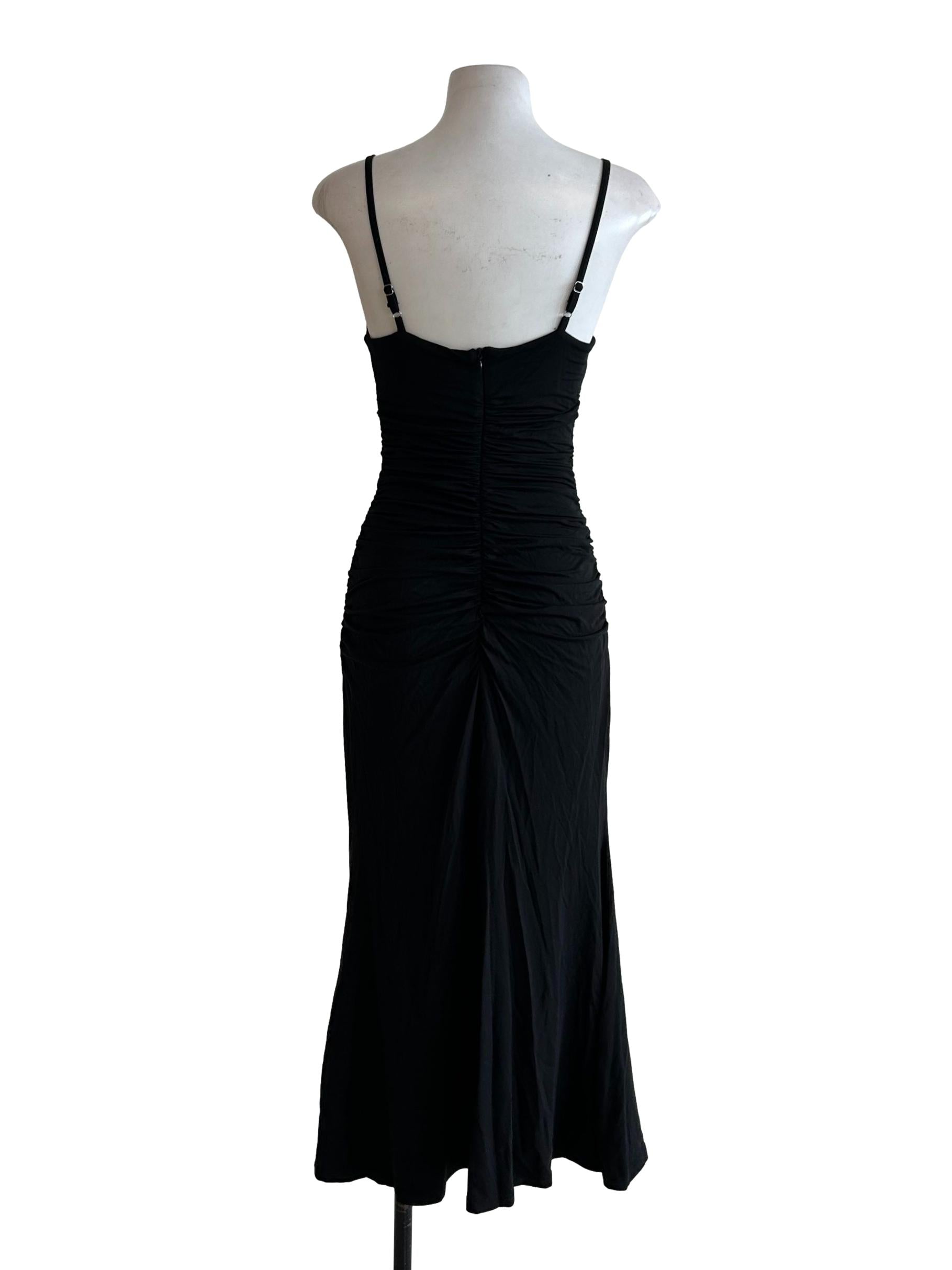 Onyx Black Ruched Dress