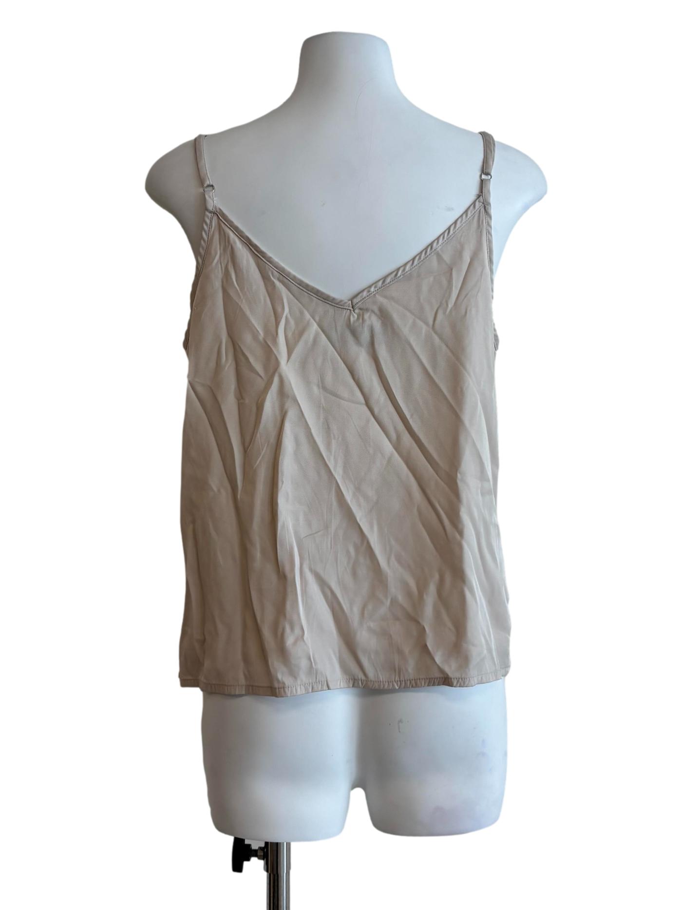 Sand Beige Button Cotton Camisole Top