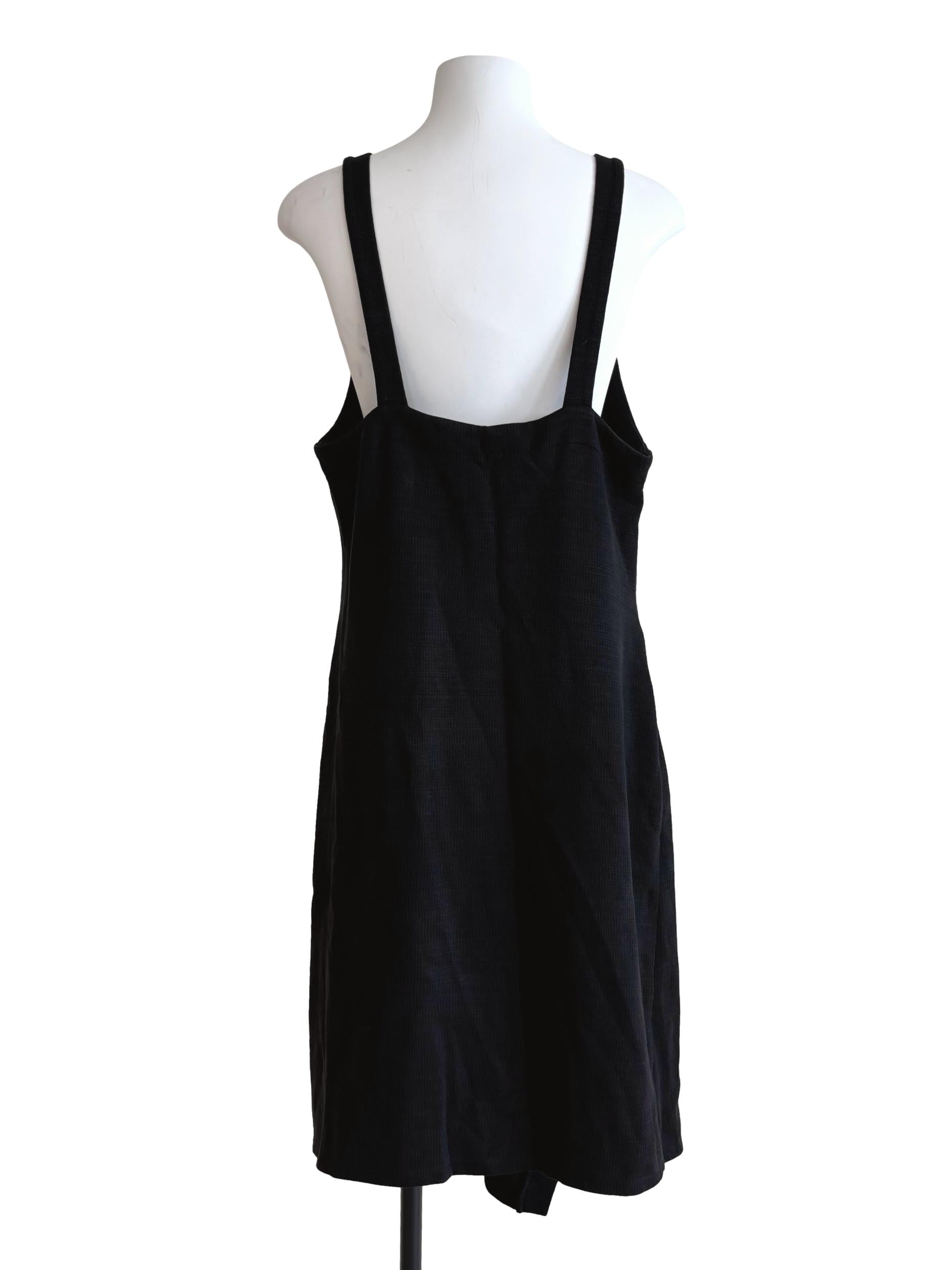 Jet Black V-Neck Asymmetrical Dress