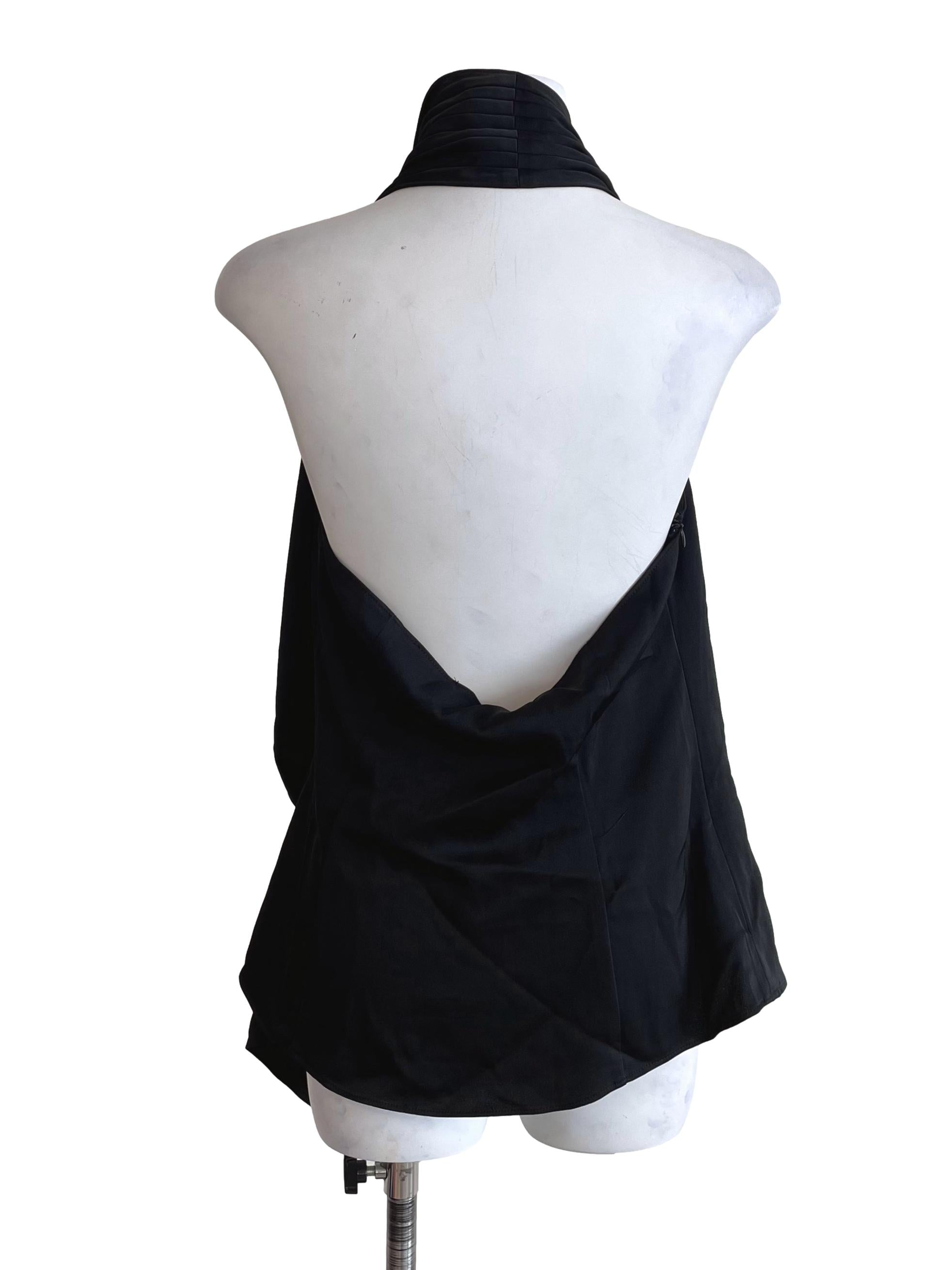 Black Halter Neck Handkerchief Top LB