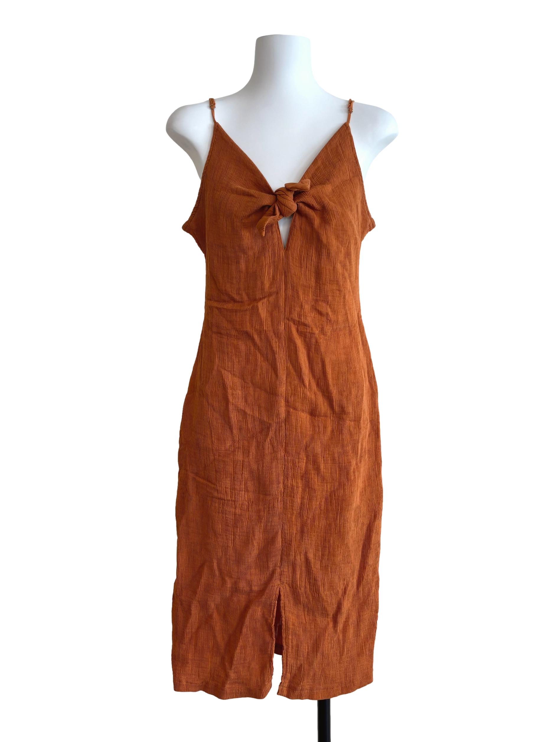 Mandarin Orange Textured Sheath Dress