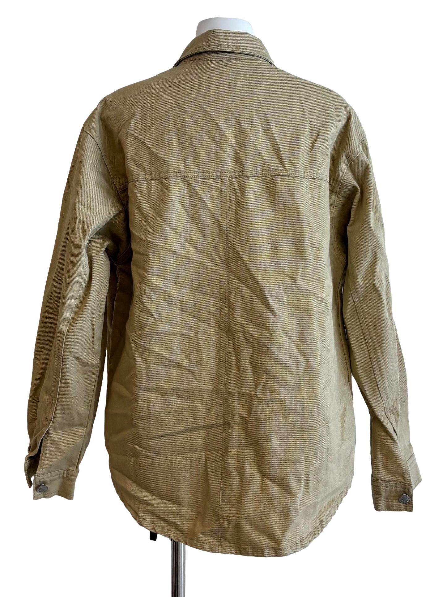 Buff Brown Cotton Denim Top