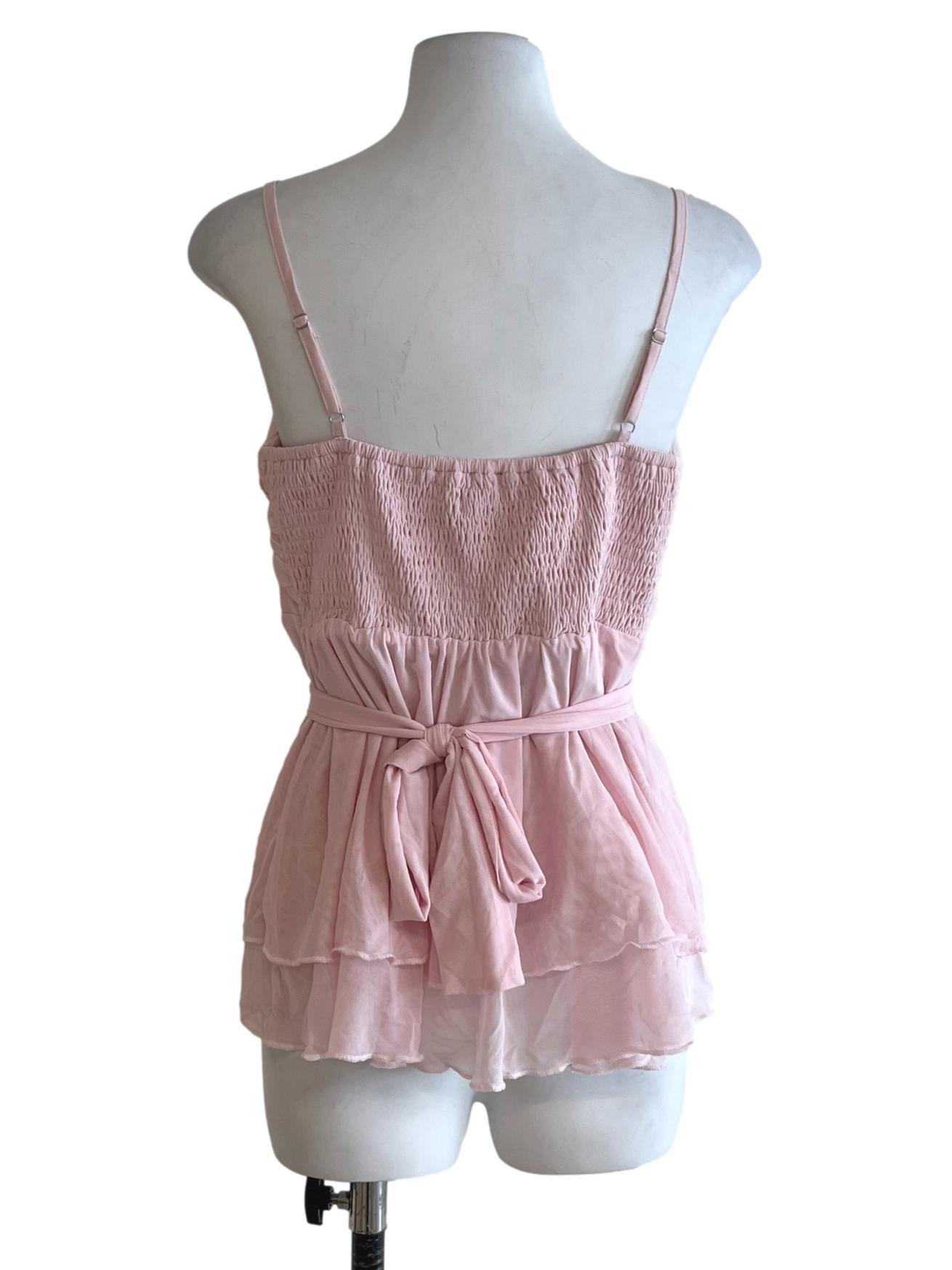 Blush Pink Spaghetti Strap Sleeveless Top