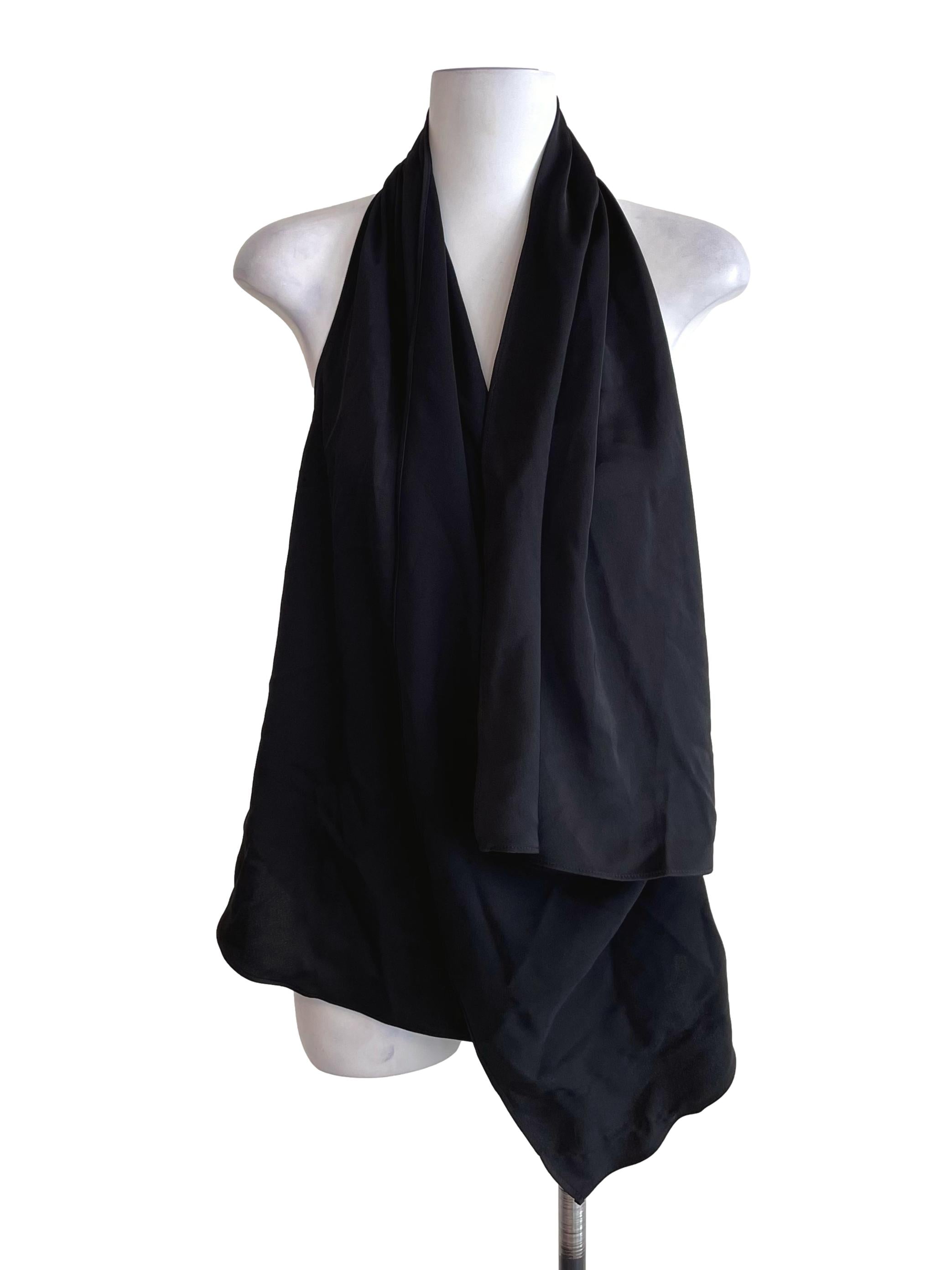Black Halter Neck Handkerchief Top LB