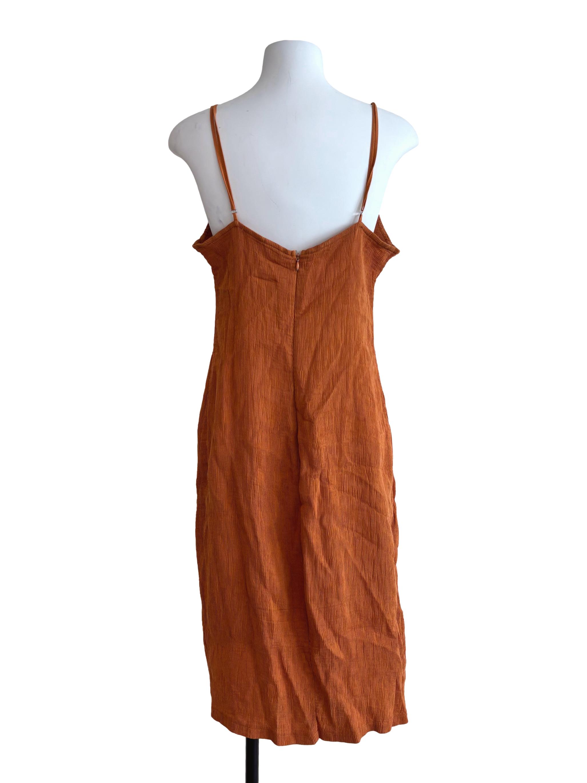 Mandarin Orange Textured Sheath Dress