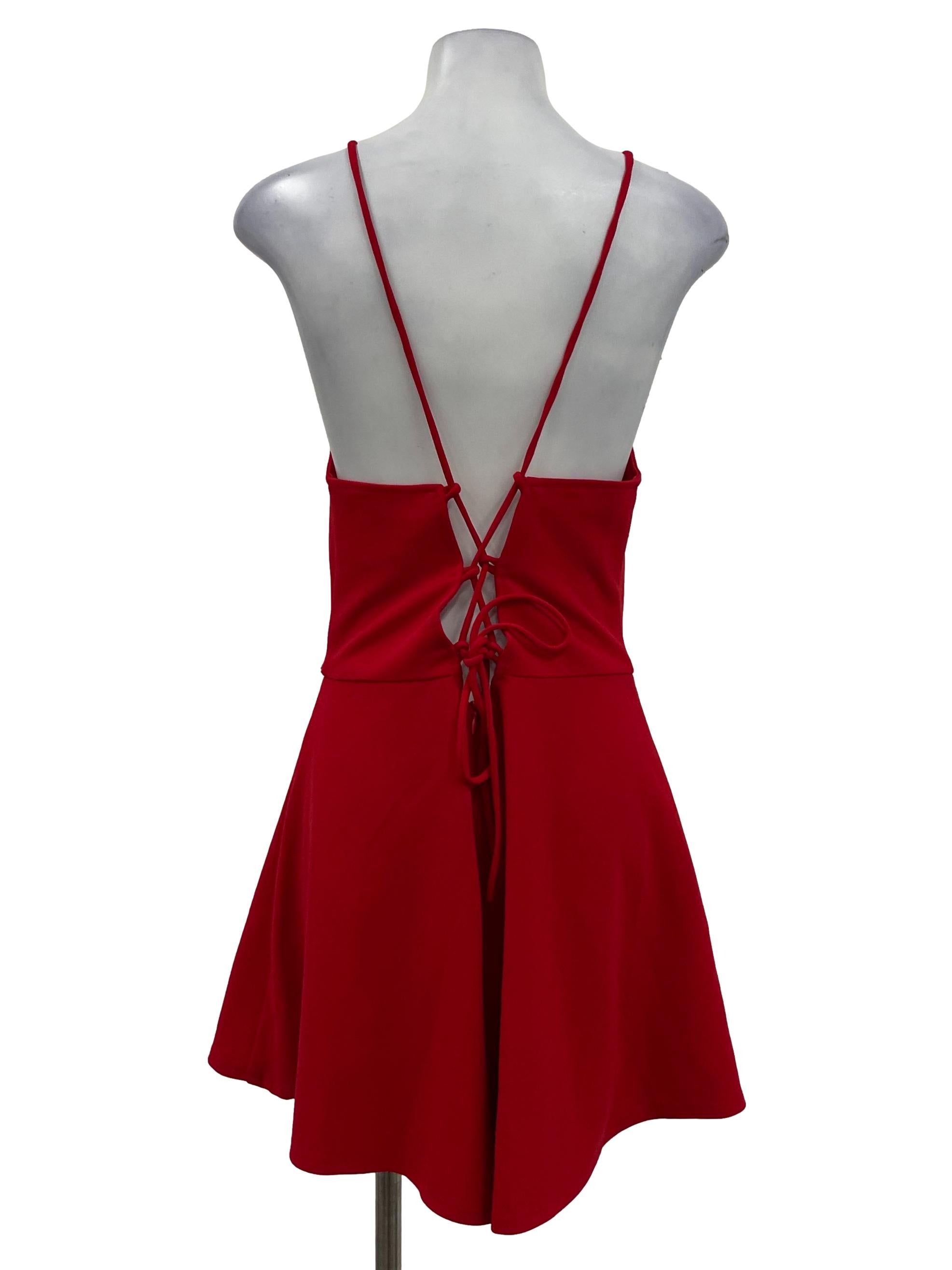 Hervelvetvase Bright Red Halter Romper