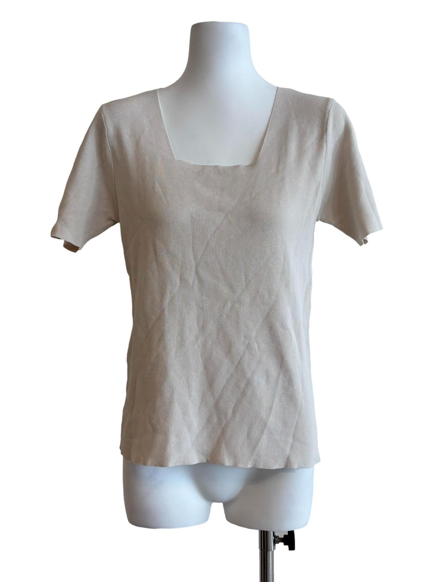 Merino Square Neck Ribbed Top