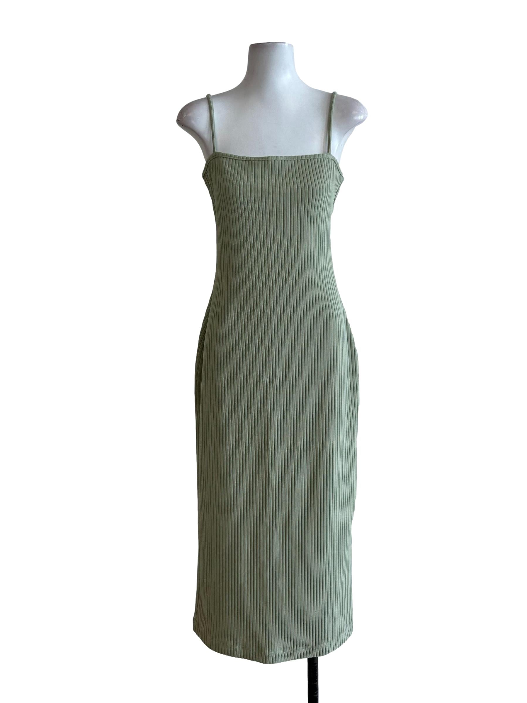 Olive Green Rib Knit Dress