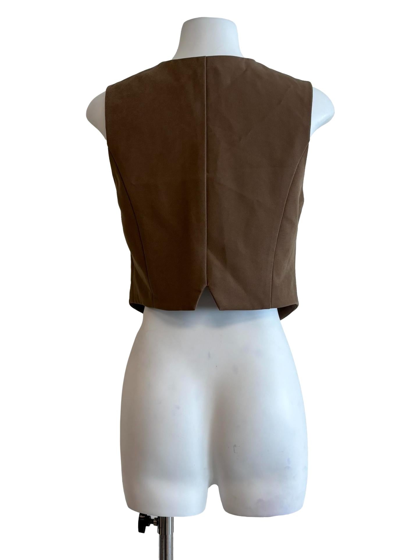 Brownie V-Neck Button Vest