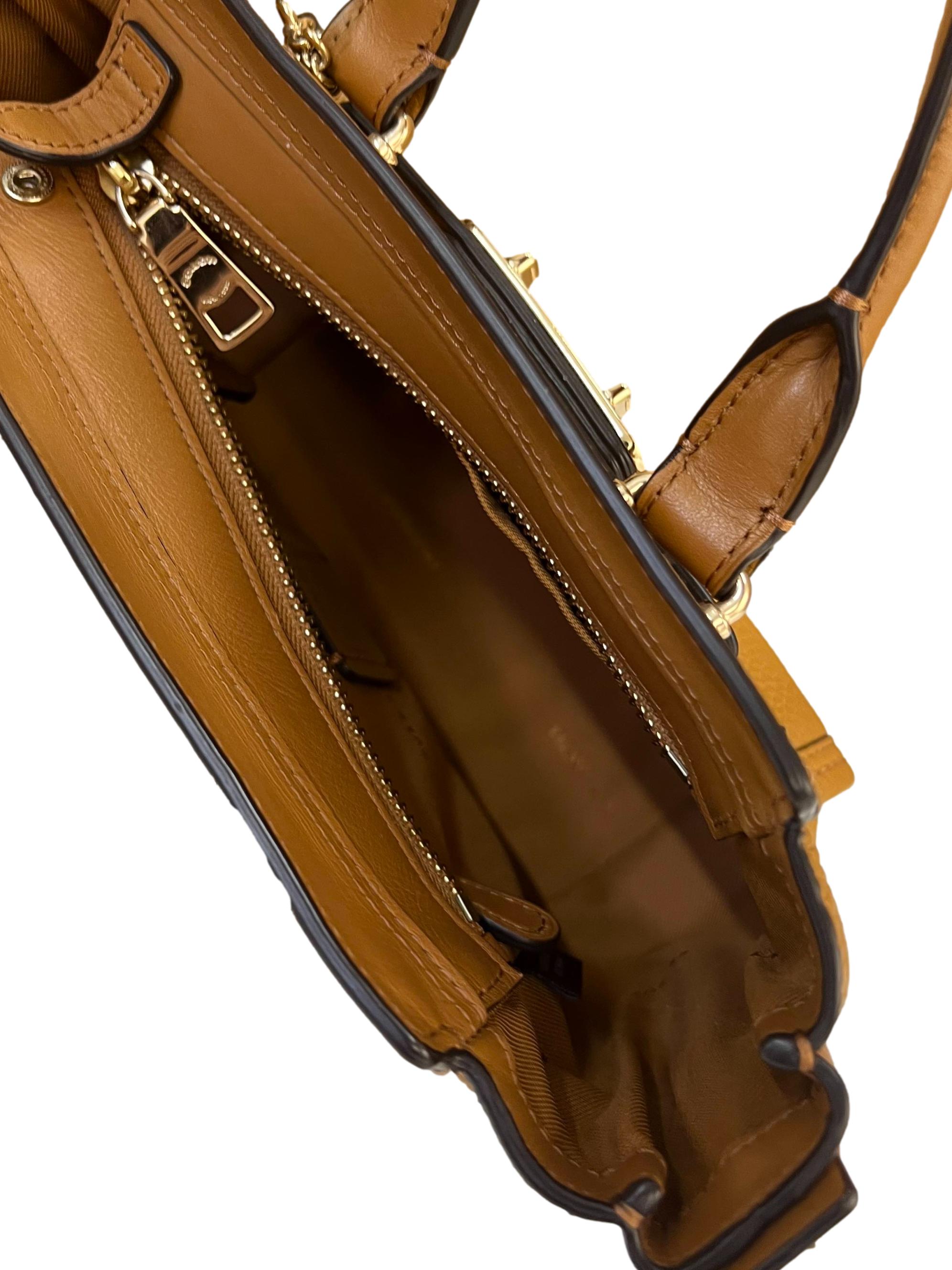 Brown Leather Tan Leather Swagger Carryall Crossbody Bag CSN
