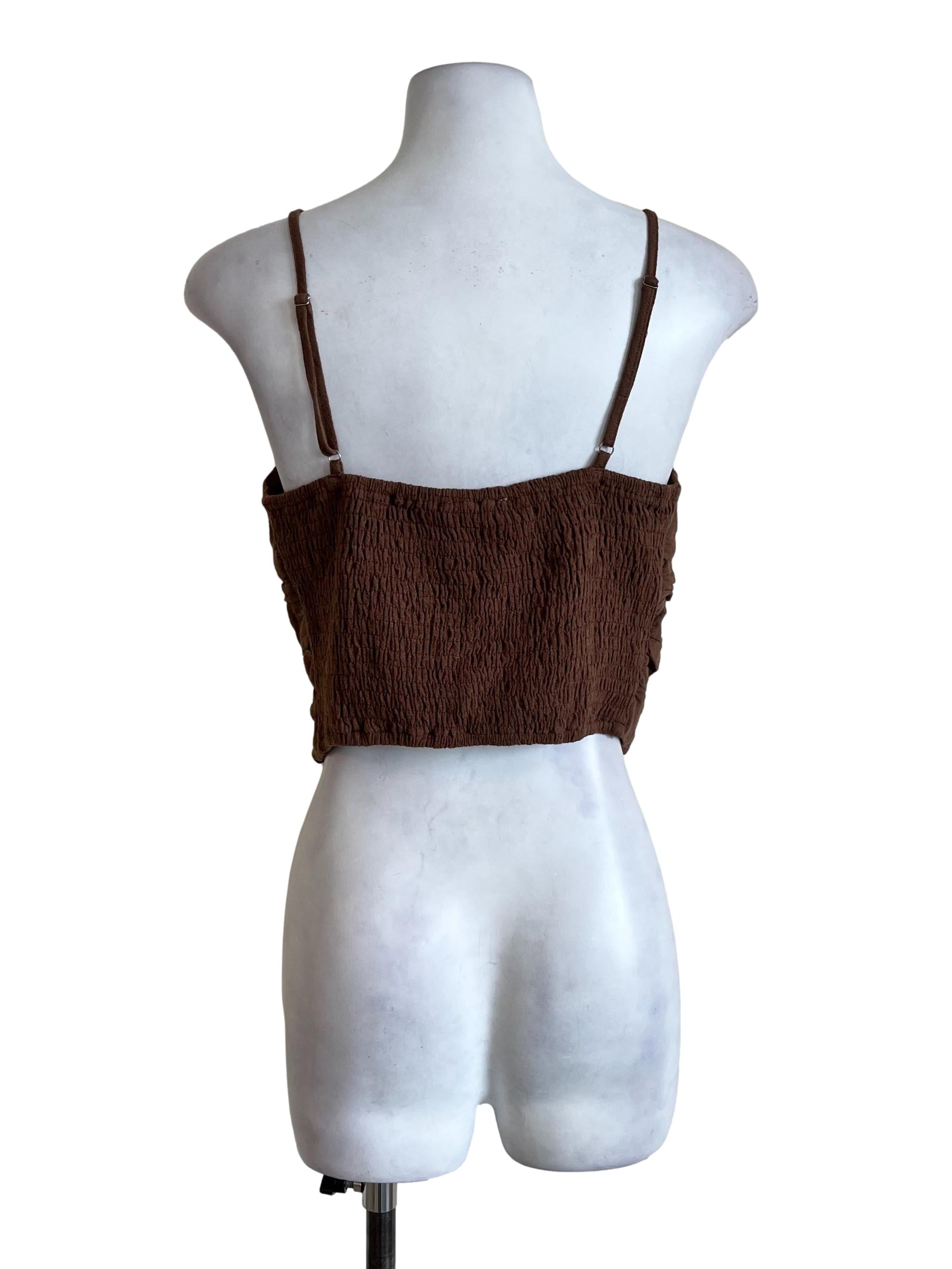 Brown Sleeveless Basic Top