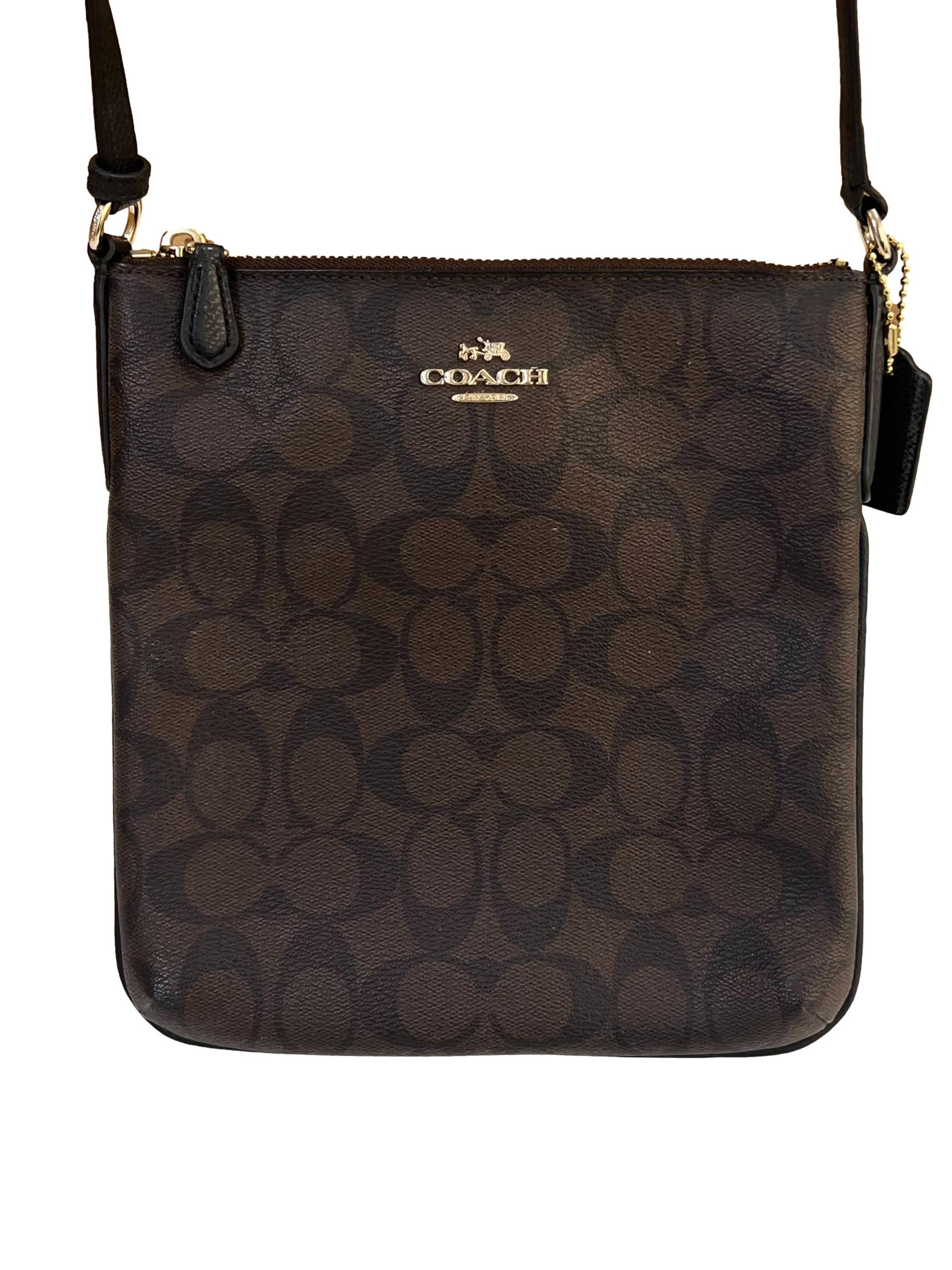 Brown Leather North South Crossbody Bag CSN