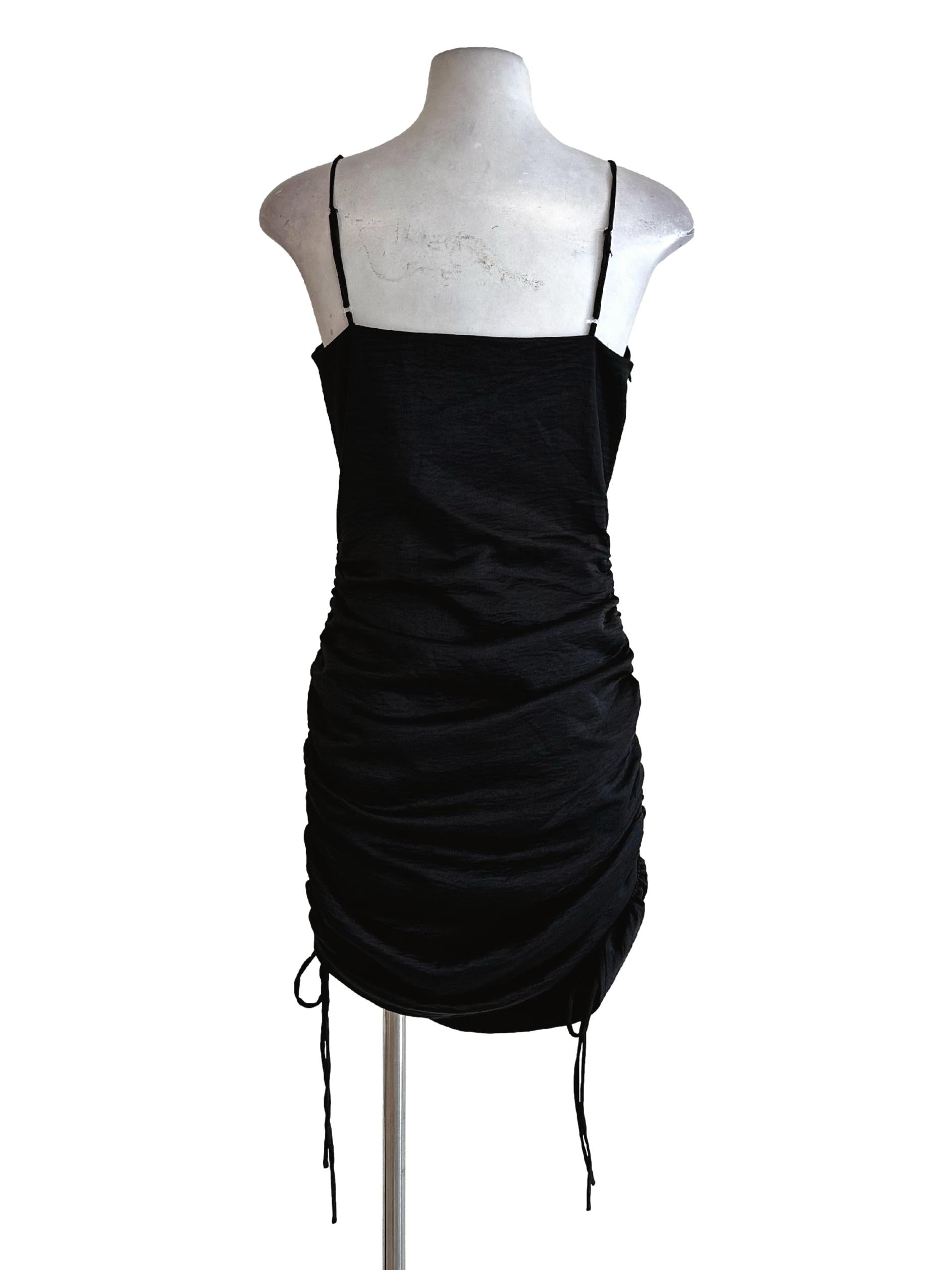 Black Spaghetti Straps Mini Dress