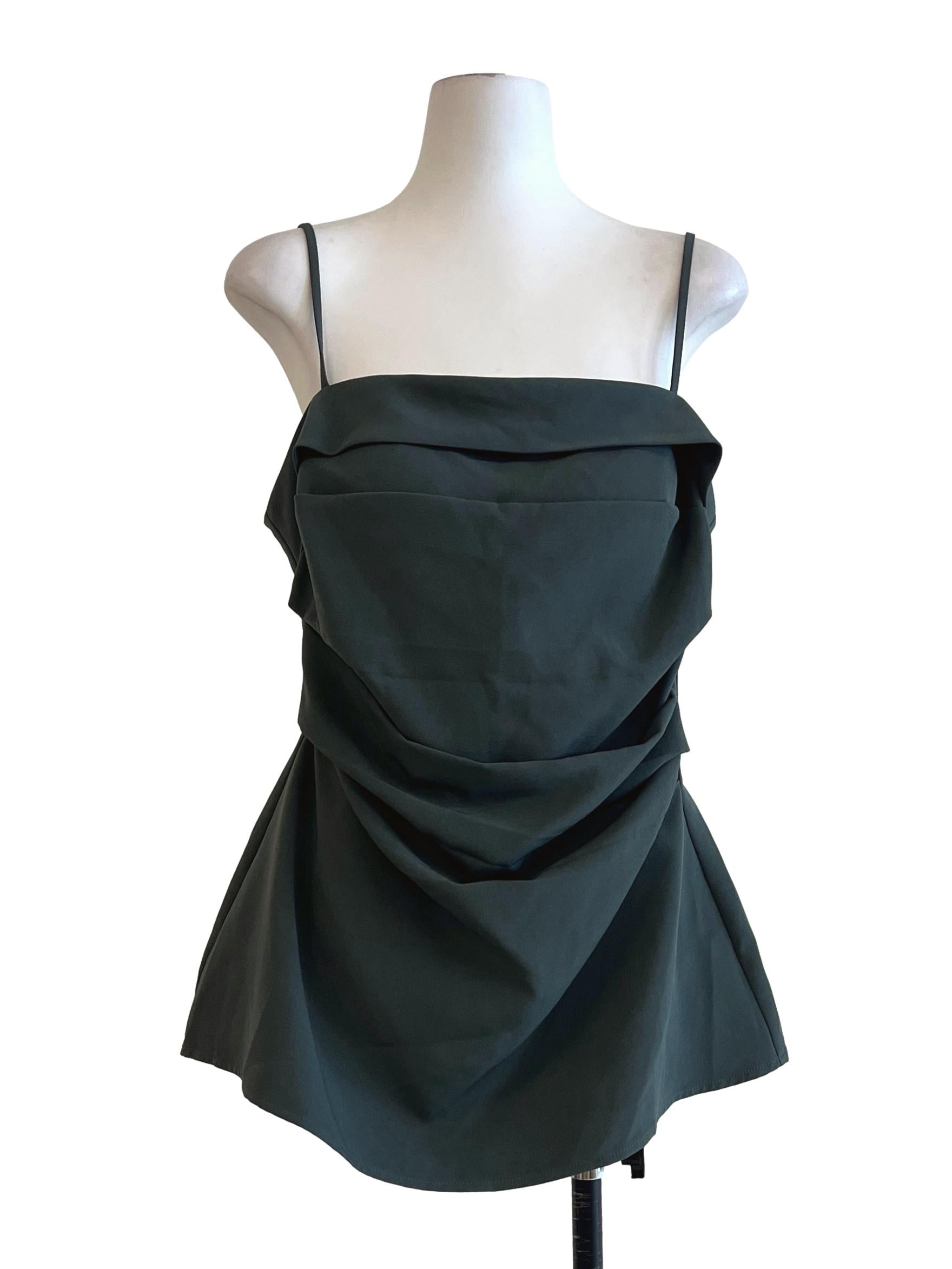 Pine Green Spaghetti Strap Sleeveless Top