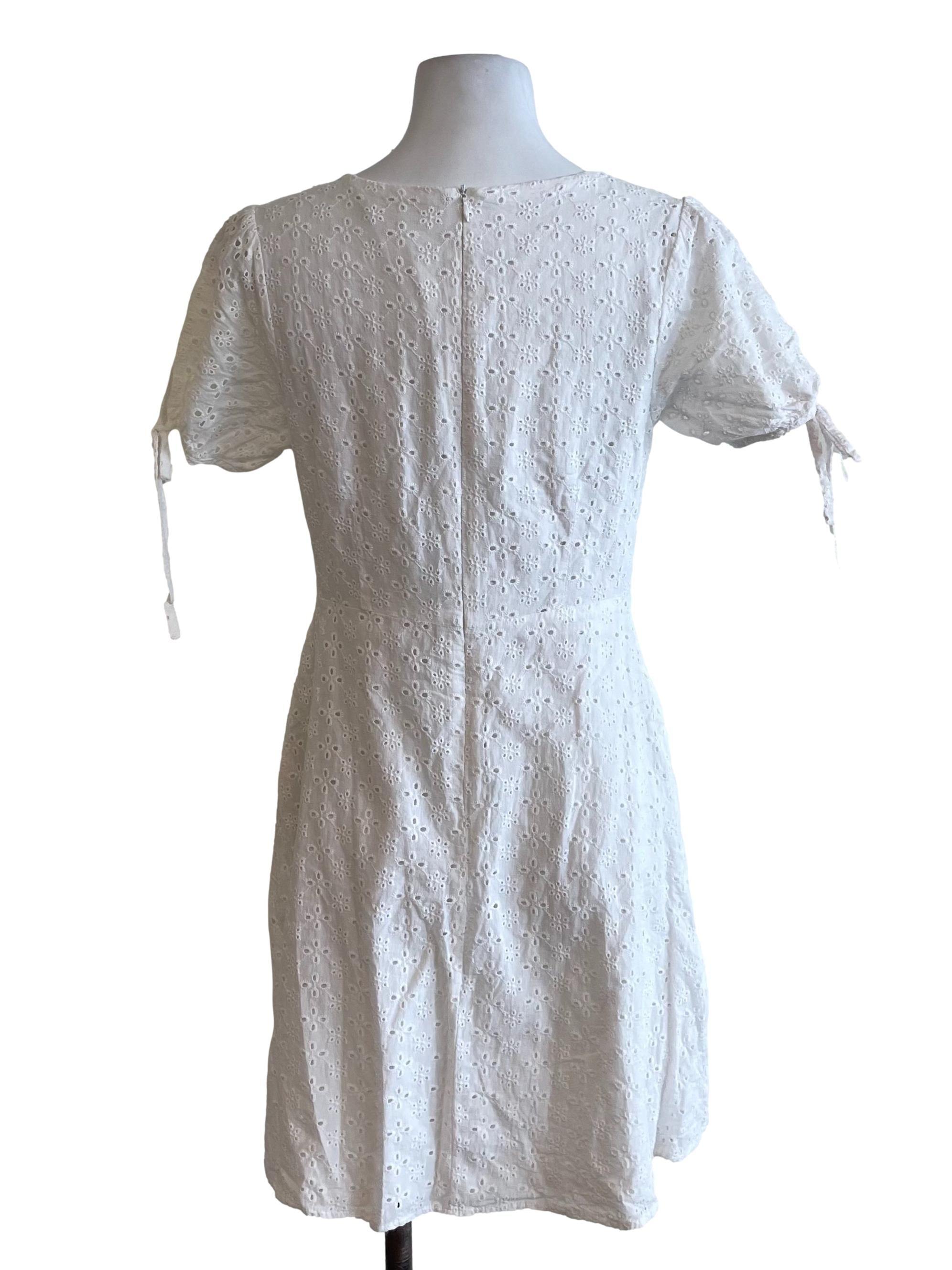 White Floral Eyelet Dress