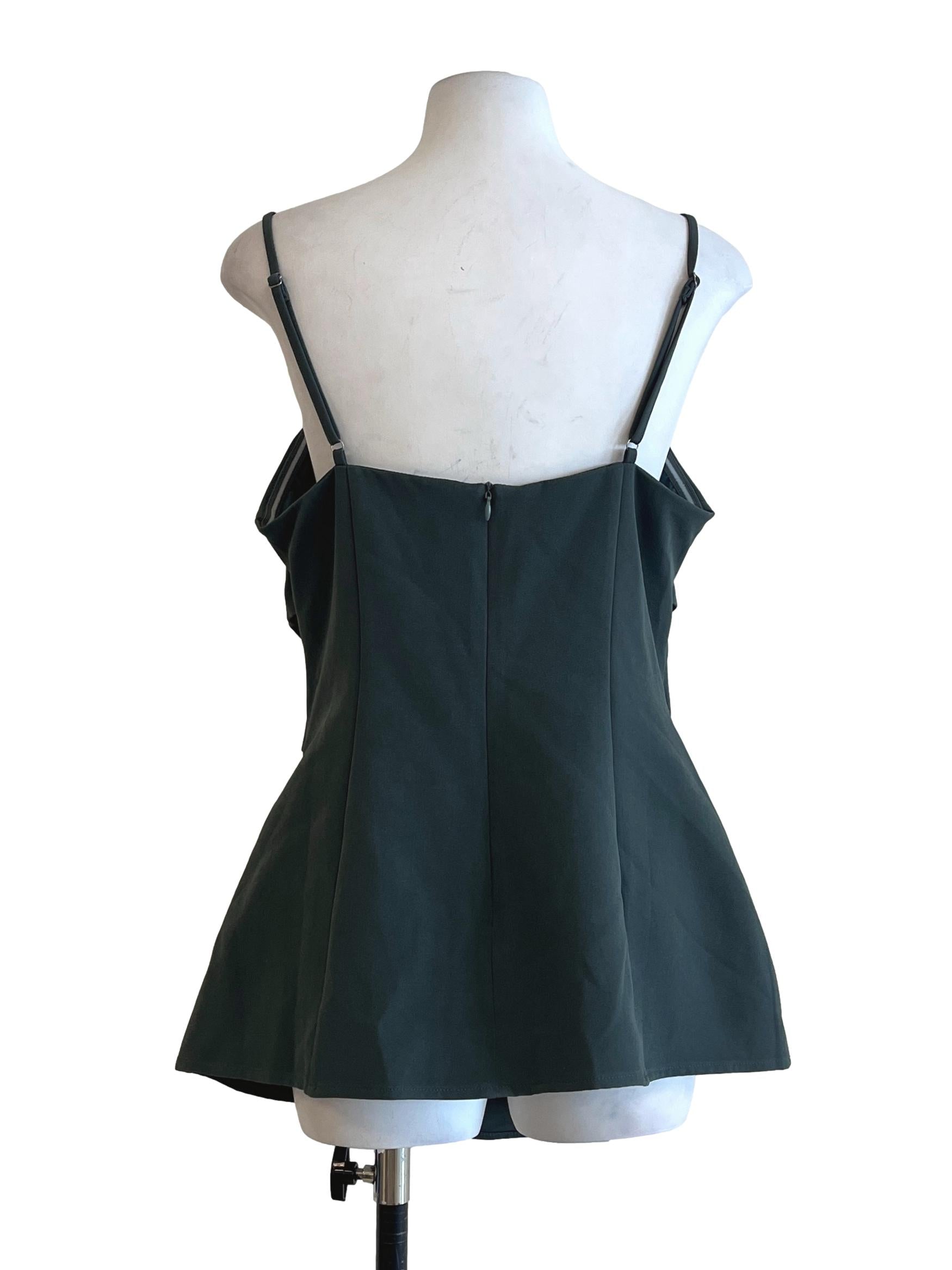 Pine Green Spaghetti Strap Sleeveless Top