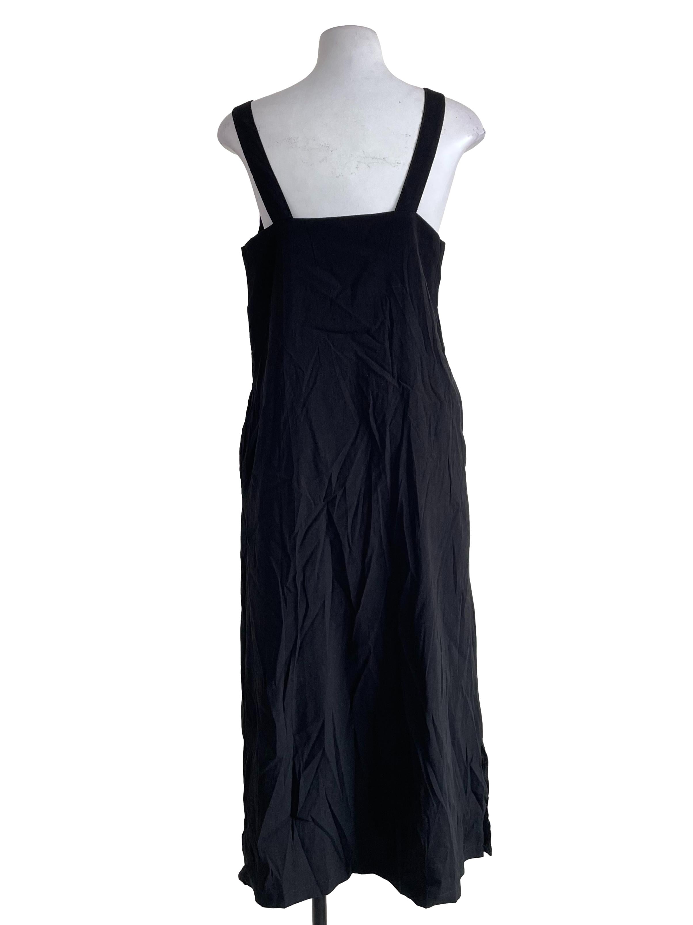 Black V Neck Loose Dress