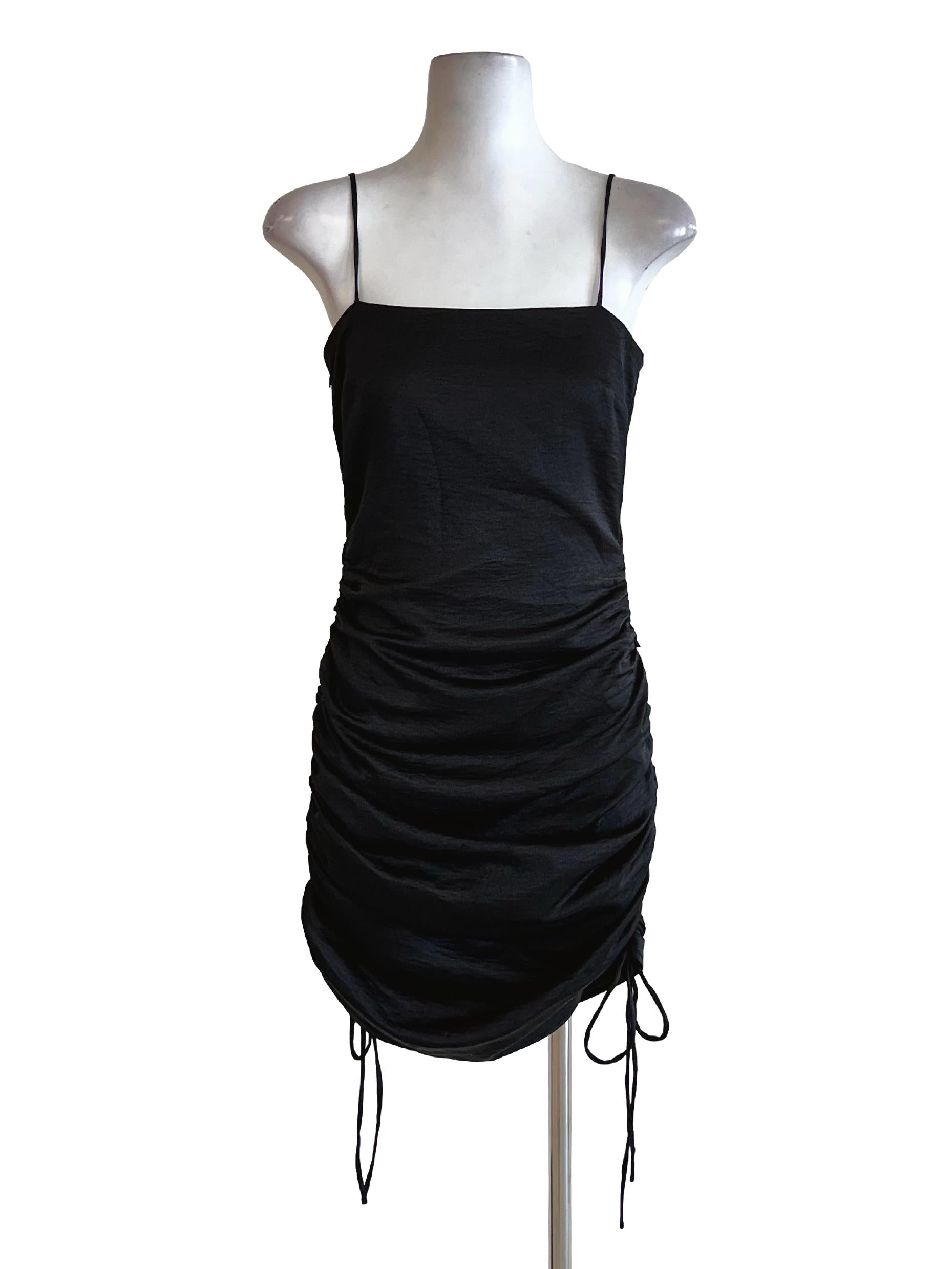 Black Spaghetti Straps Mini Dress