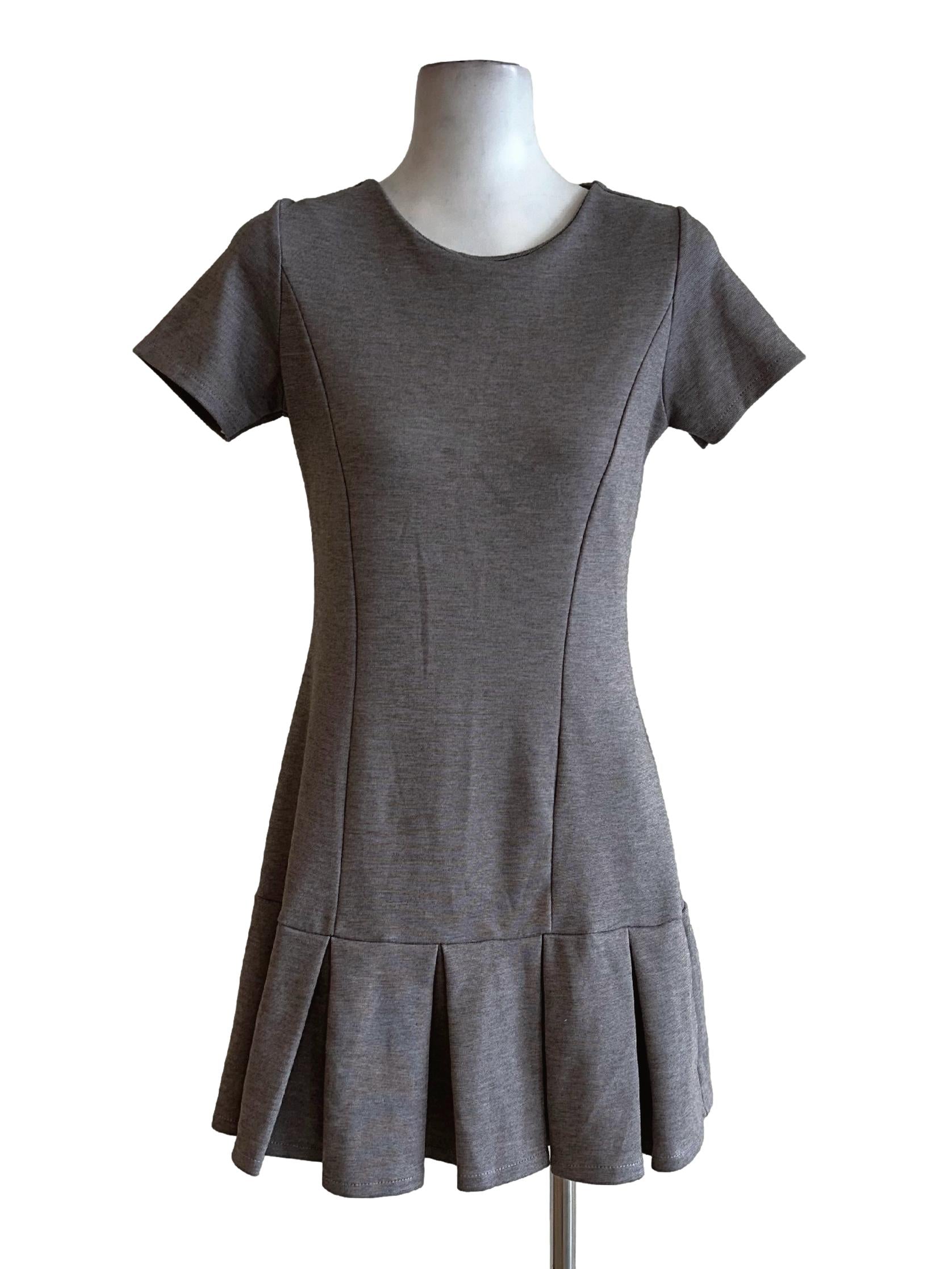 Fossil Grey Round Neck Cotton Dress