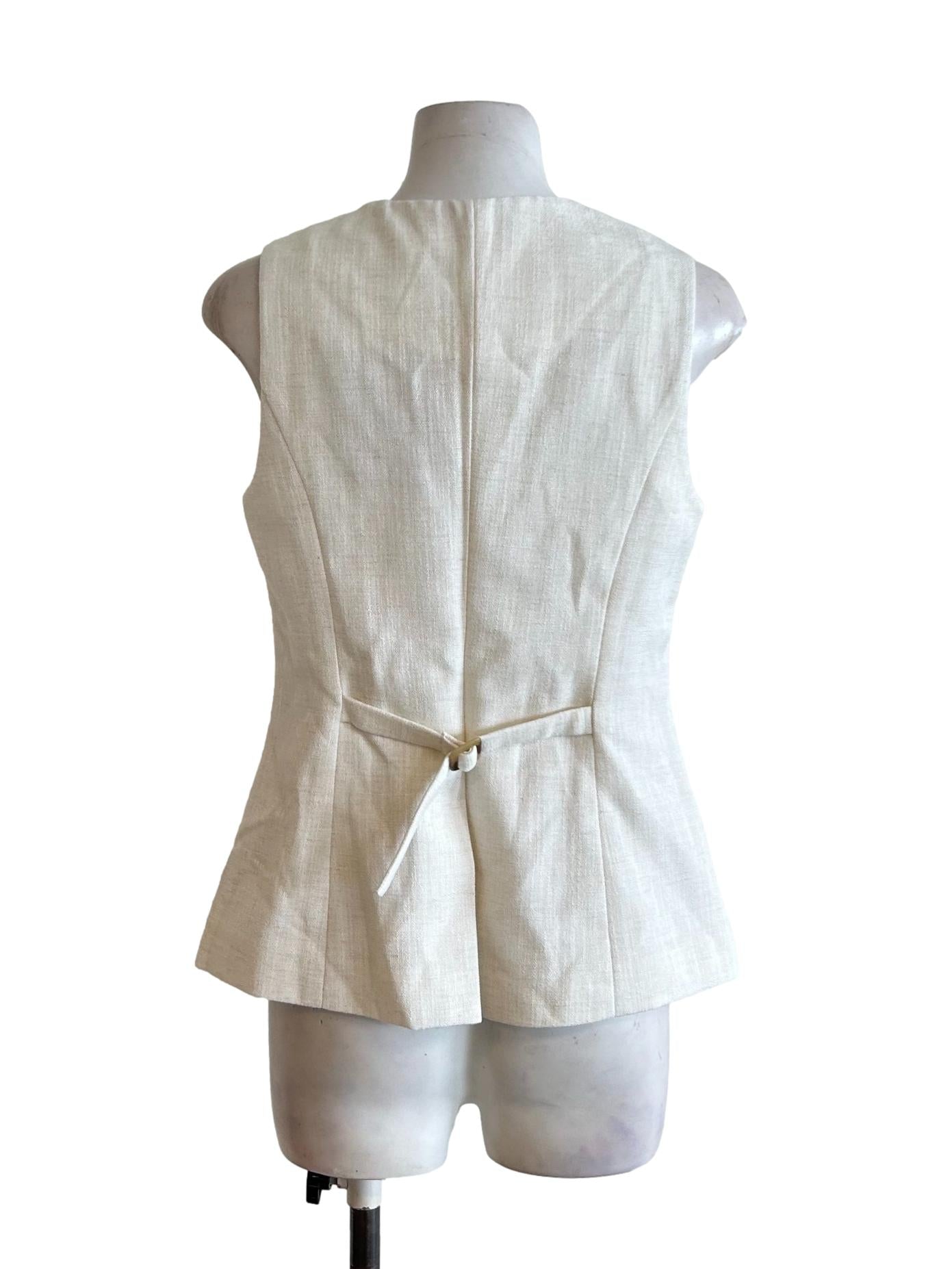 Heather White Tweed Vest Top