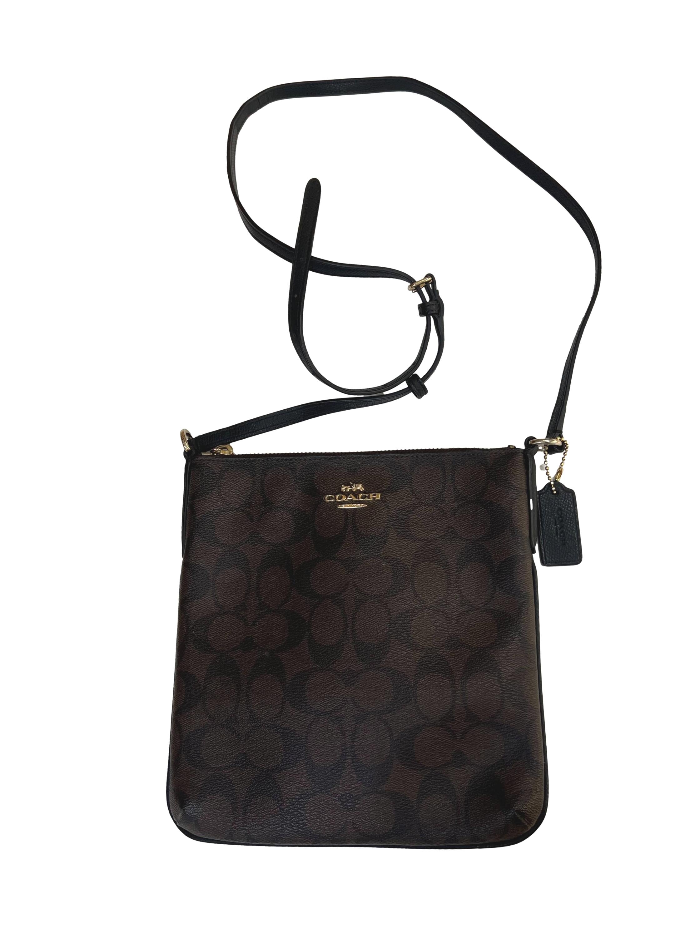 Brown Leather North South Crossbody Bag CSN
