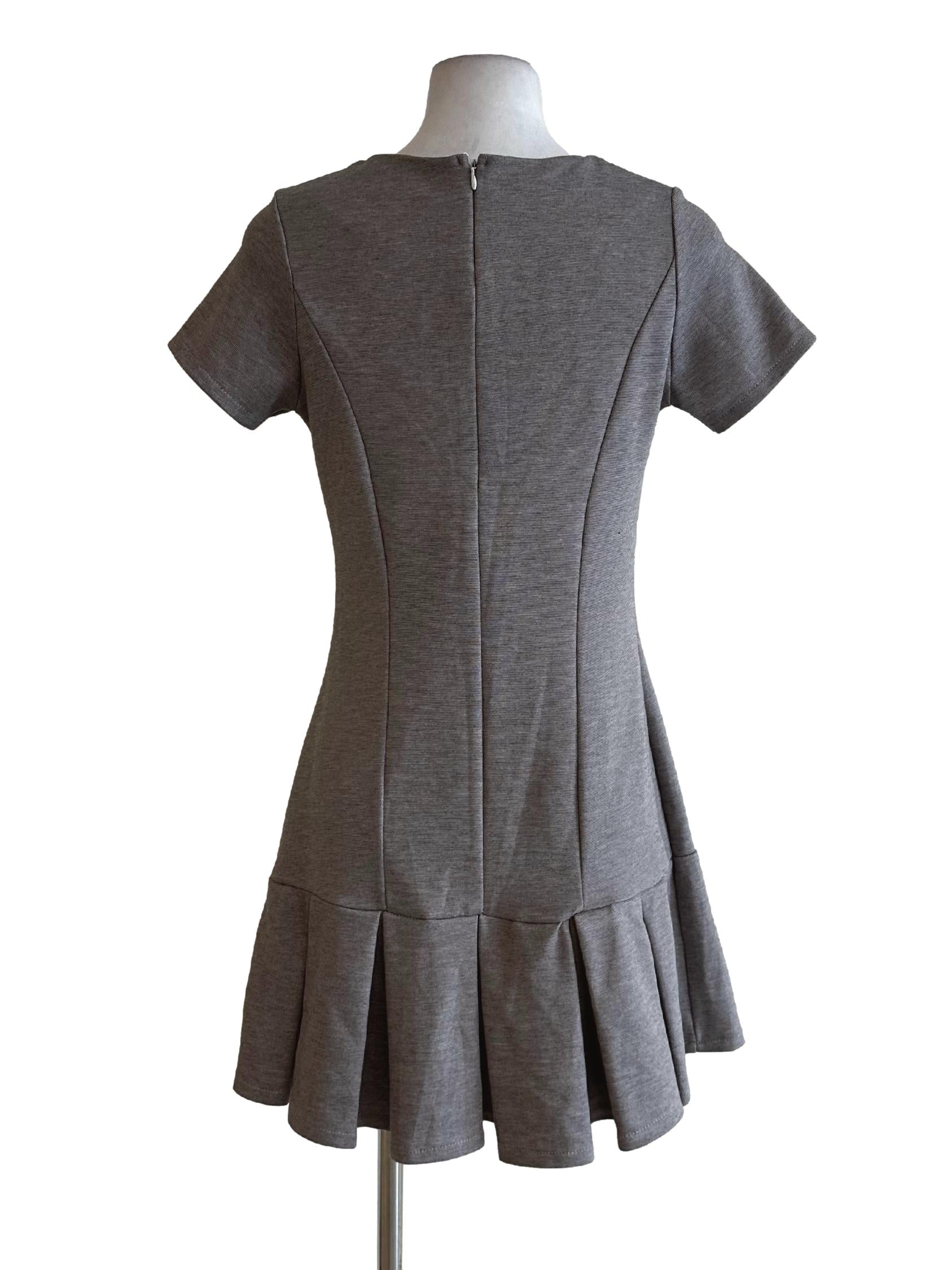 Fossil Grey Round Neck Cotton Dress