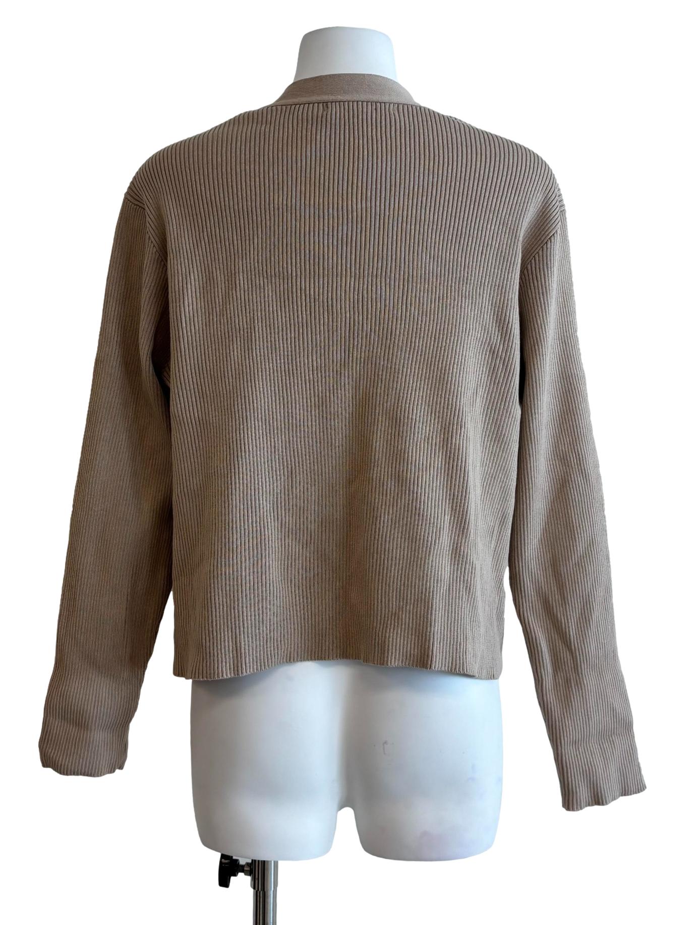 Khaki Knitted Buttoned Cardigan