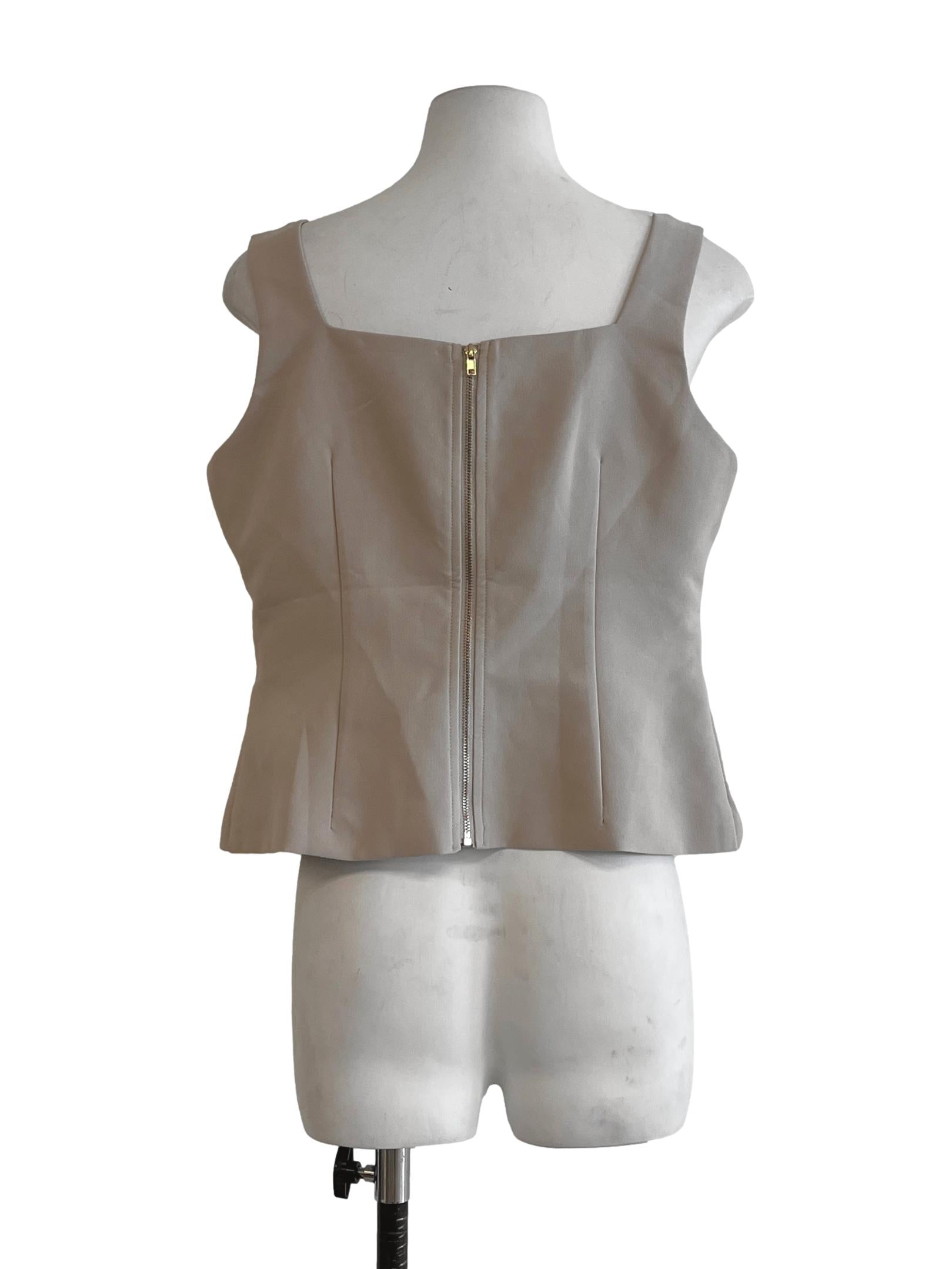 Linen White Sweetheart Sleeveless Top