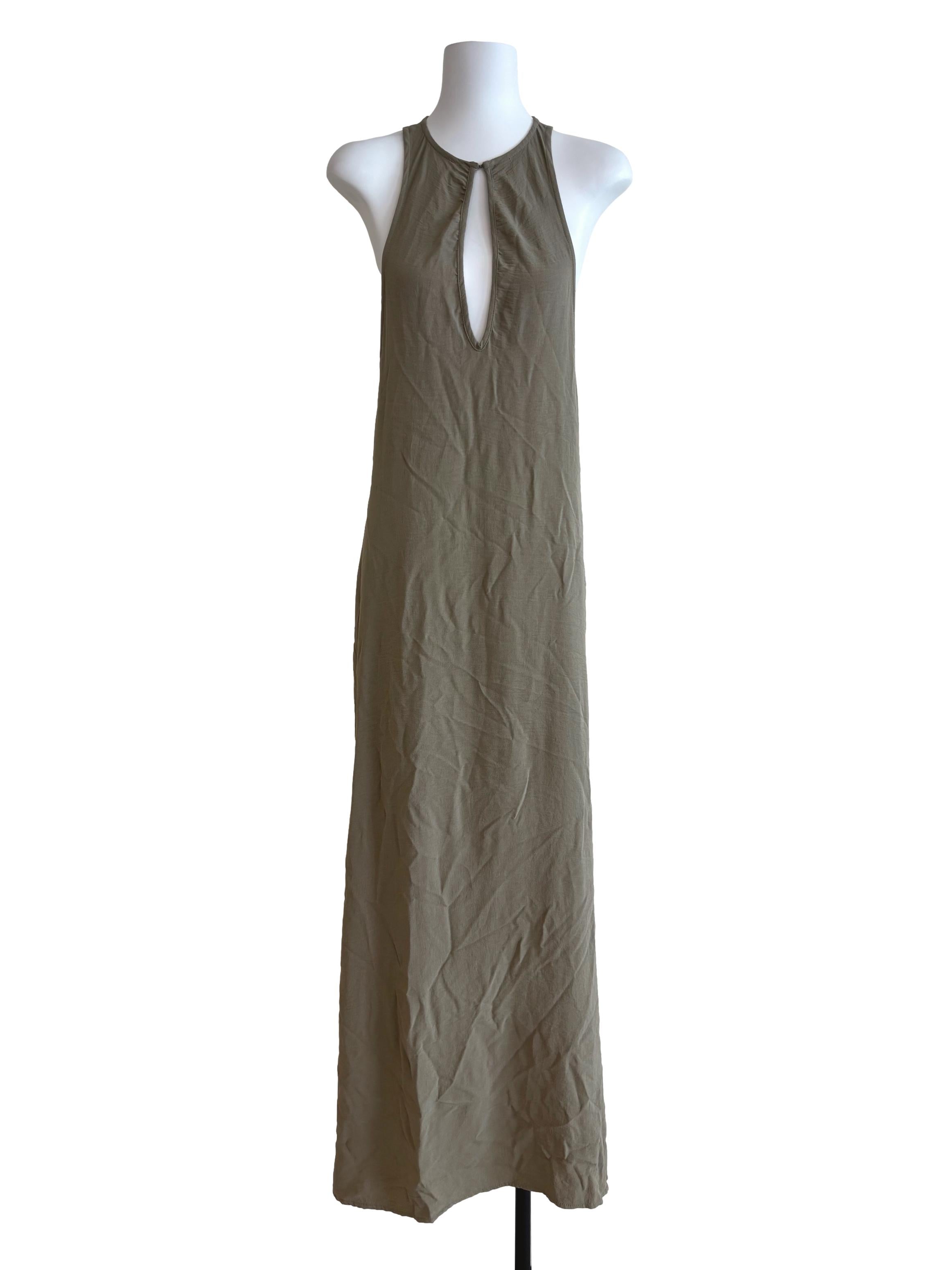 Sage Green Sleeveless Slip Dress