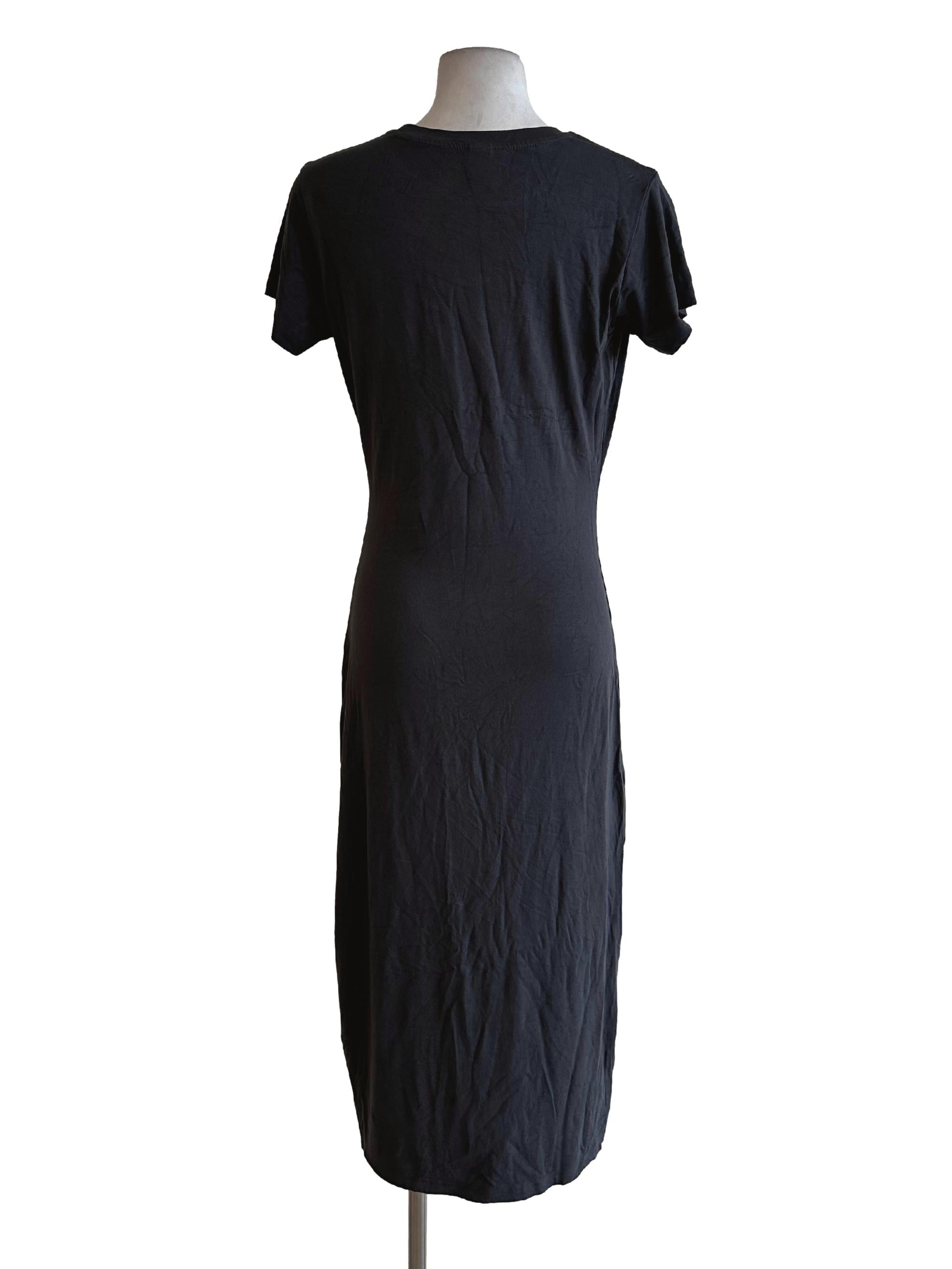 Smoke Grey Round Neck Slit Dress