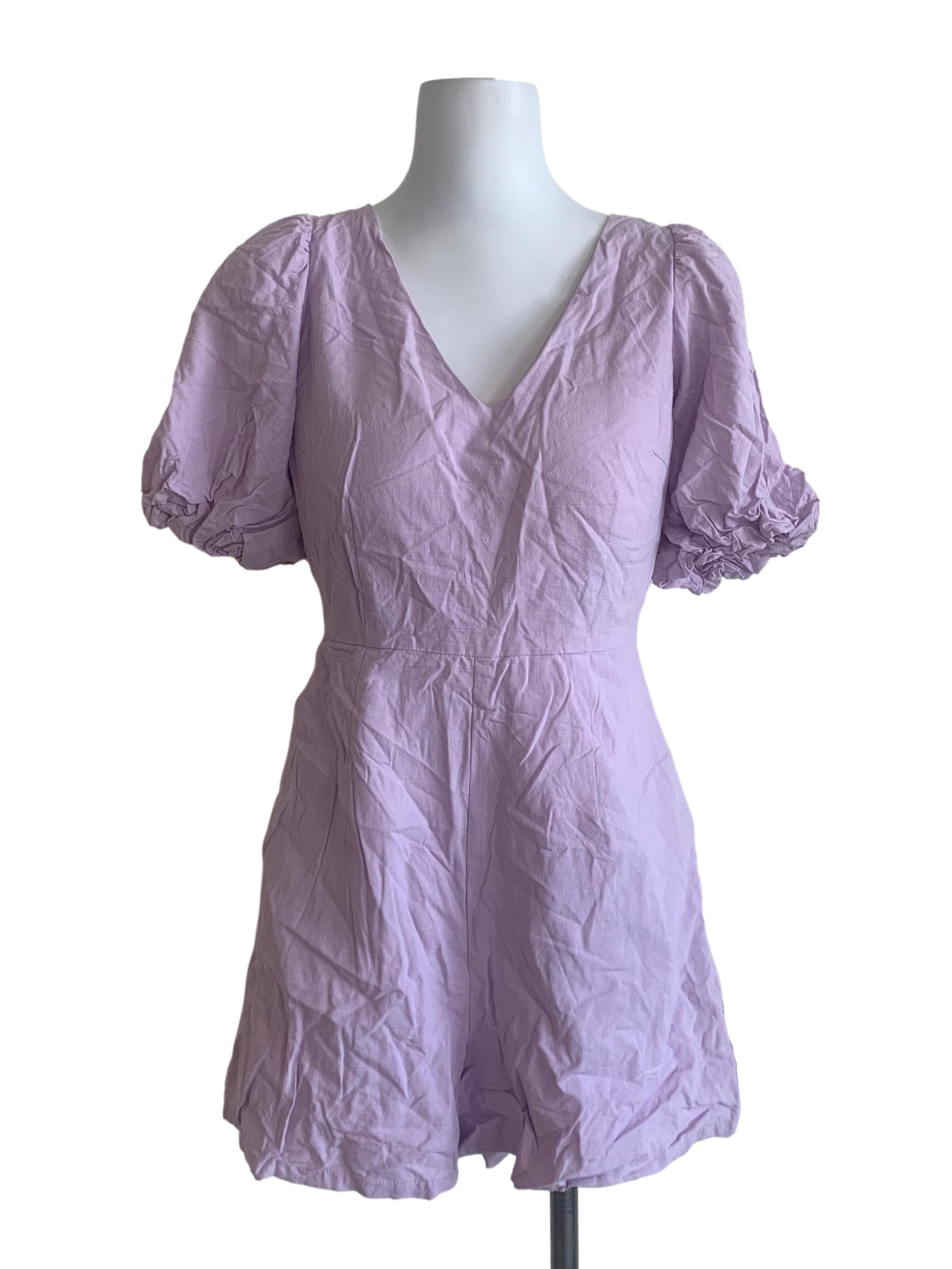 Heather Purple Peasant Romper