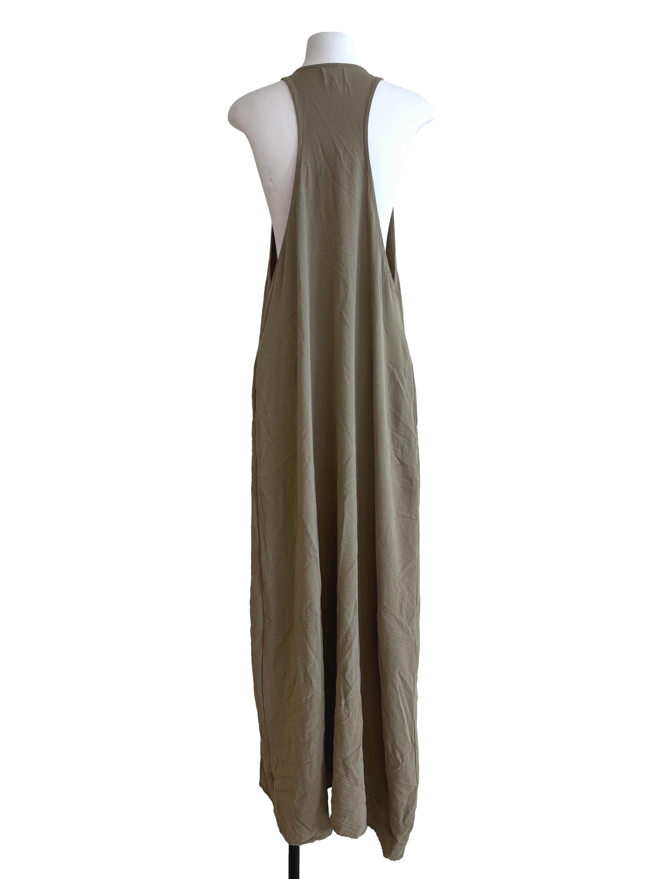 Sage Green Sleeveless Slip Dress