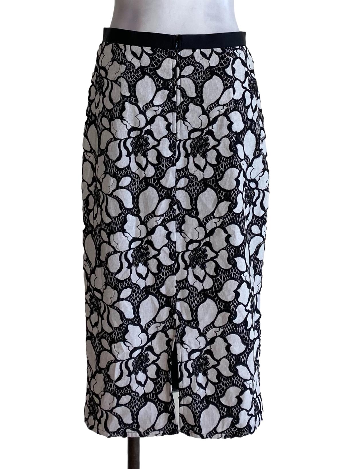 White Floral Embroidered Skirt