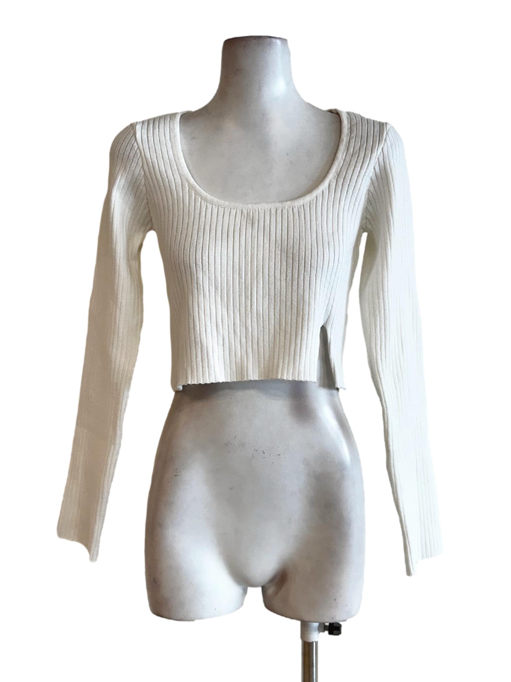 Daisy White Pencil Stripes Pattern Tops