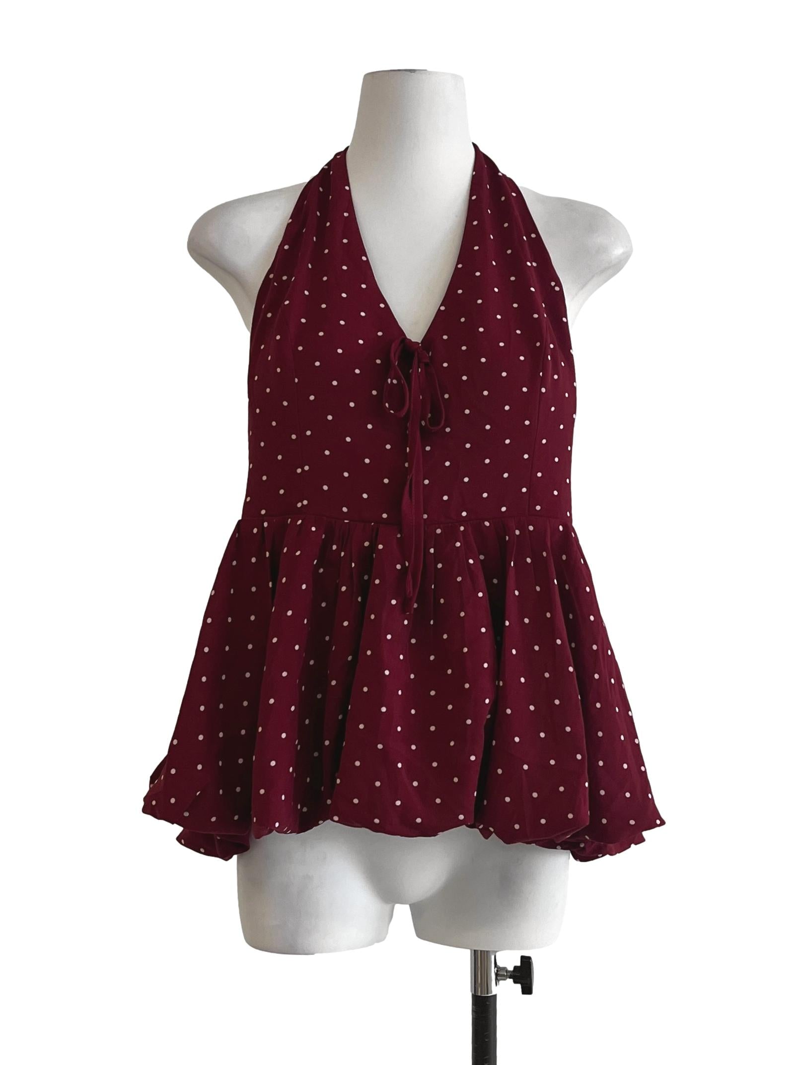 Apple Red Halter Strap Sleeveless Top