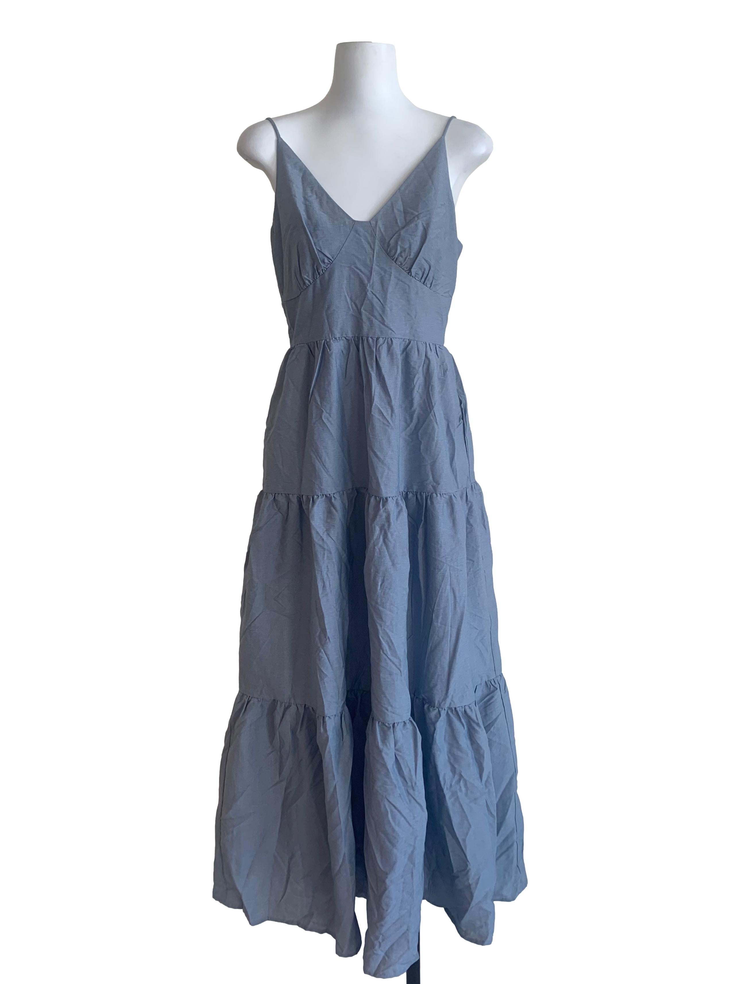 Stone Blue Tiered Dress