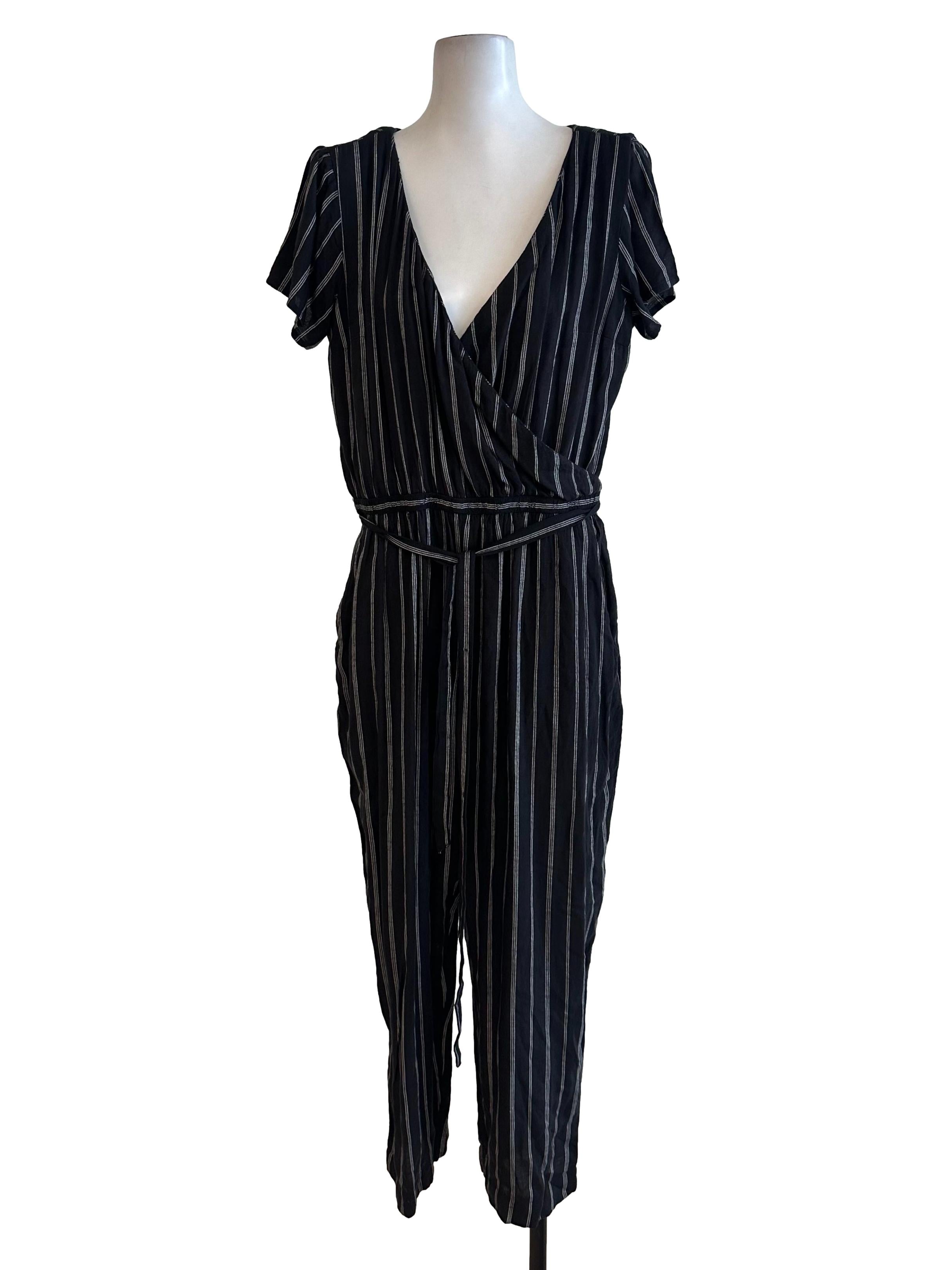 Charcoal Black Stripe Jumpsuit