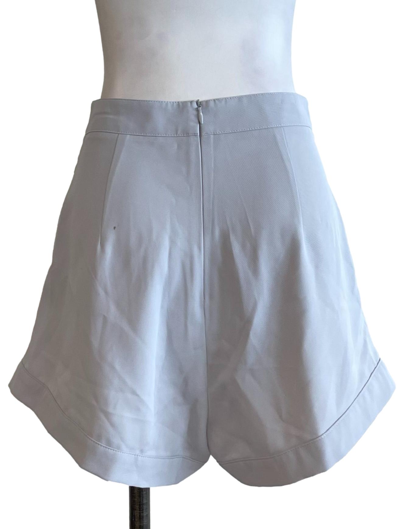 Pale Blue Pleated A-Line Shorts