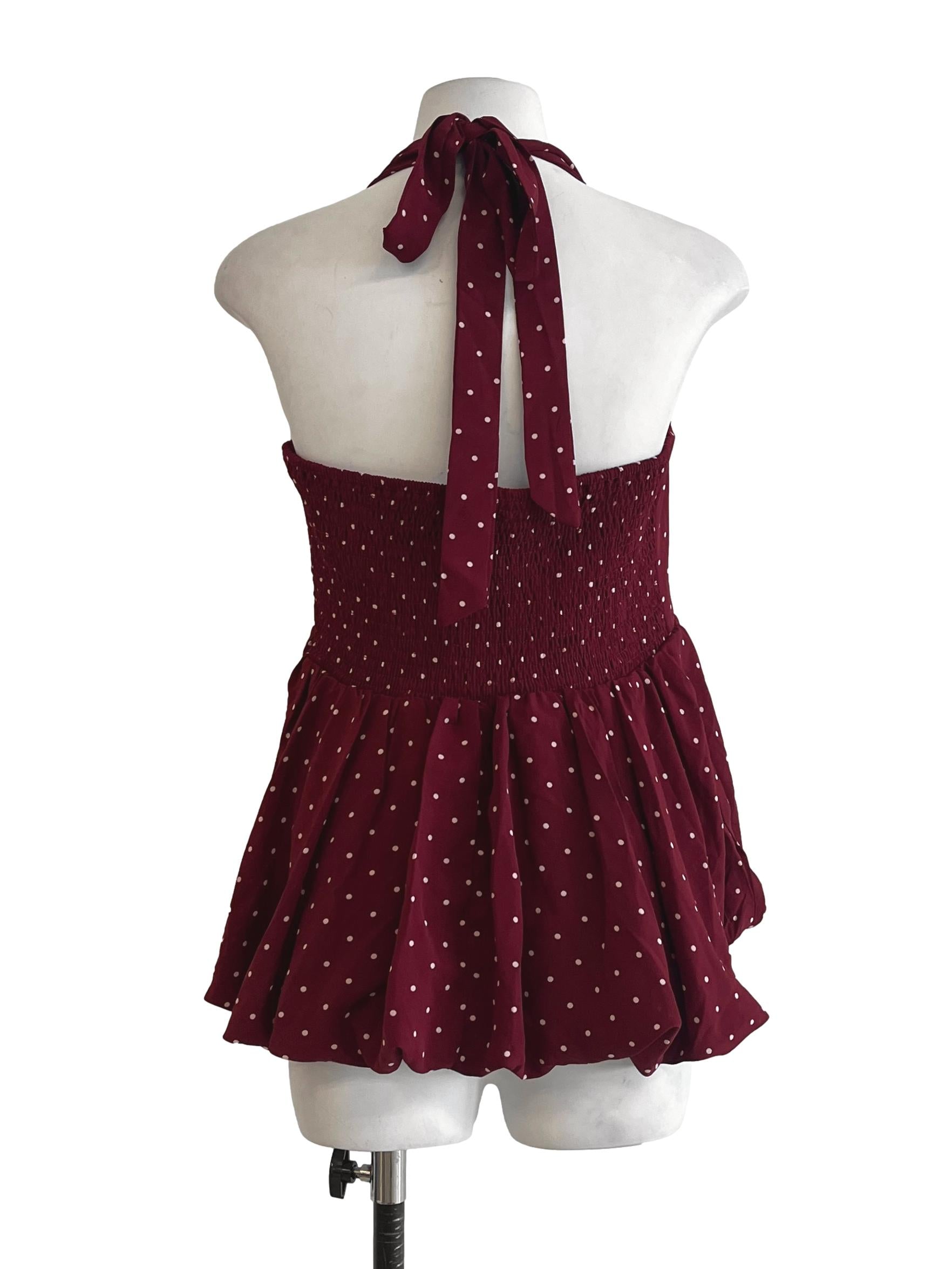 Apple Red Halter Strap Sleeveless Top