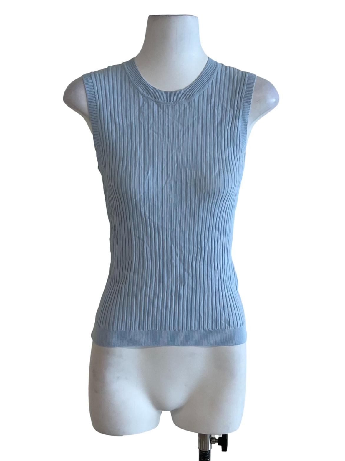 Sky Blue Bengal Stripe Sleeveless Top