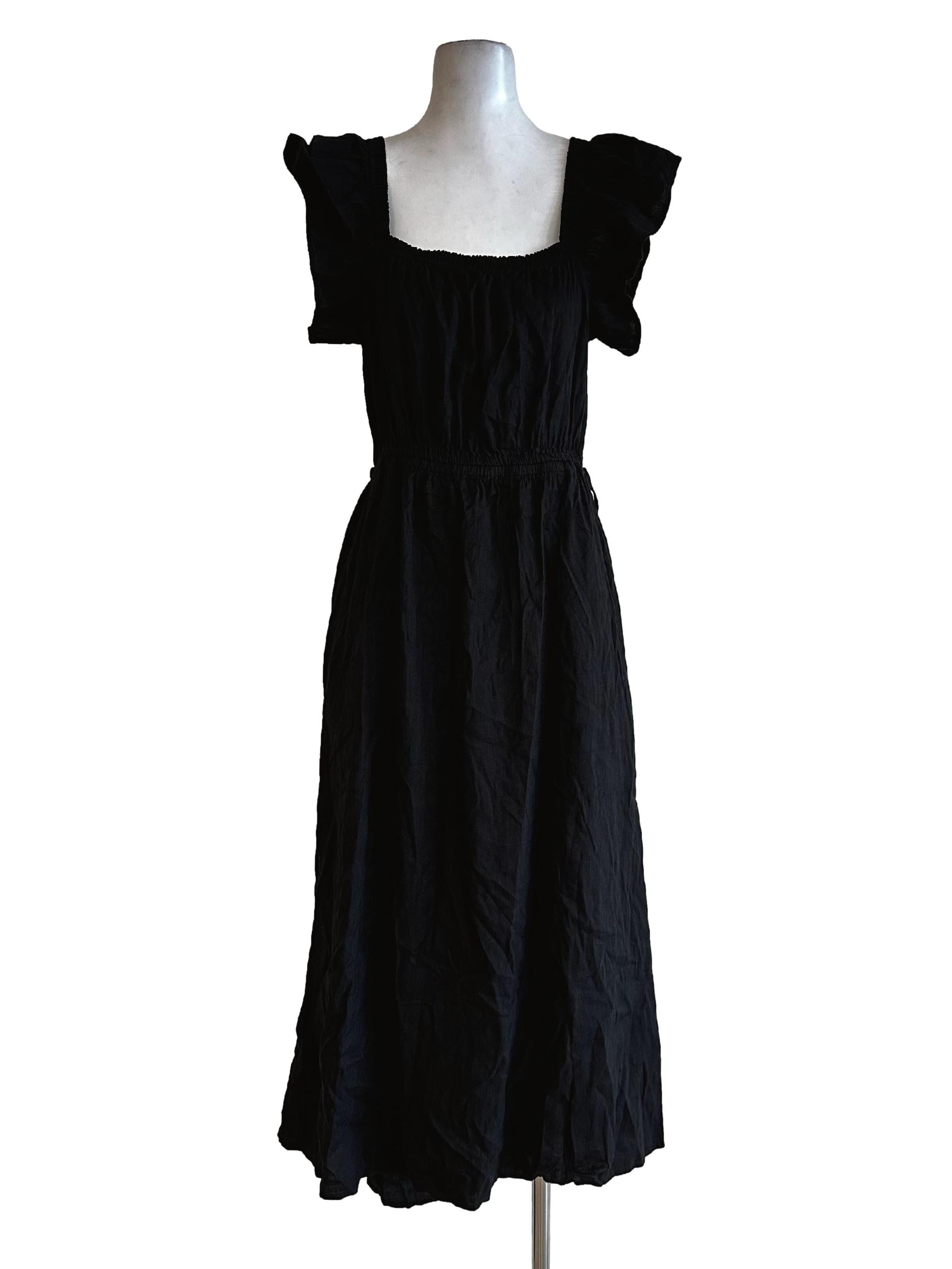Black Square Neck Maxi Dress