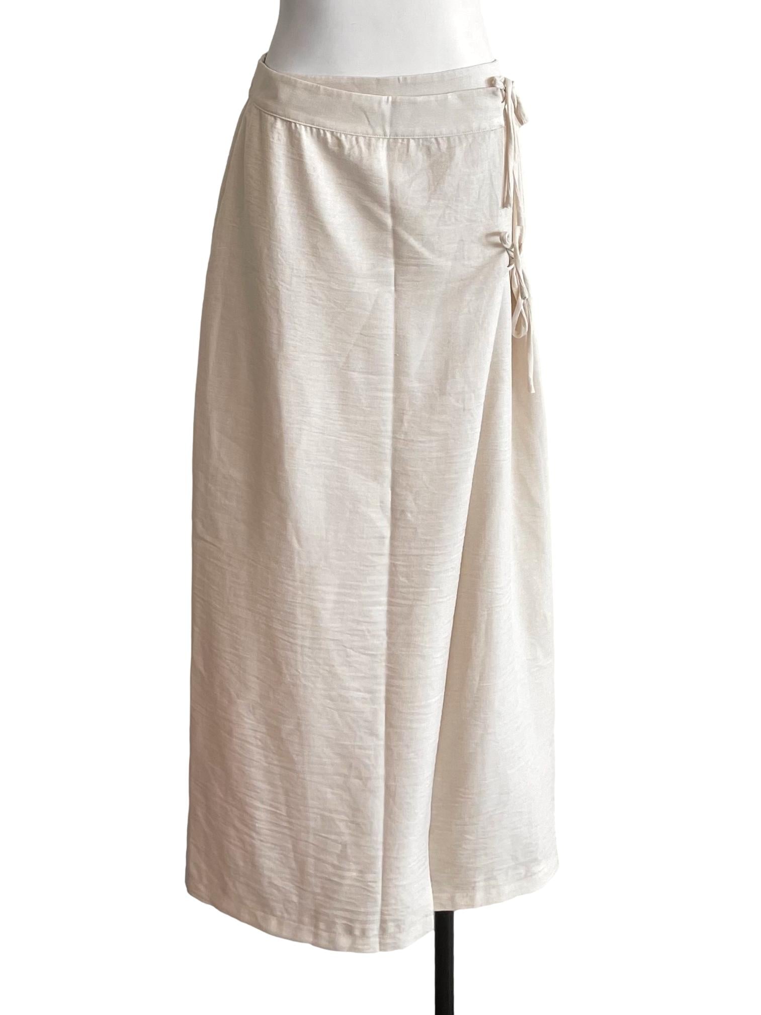 Alabaster White Front Knots Wrap Skirt