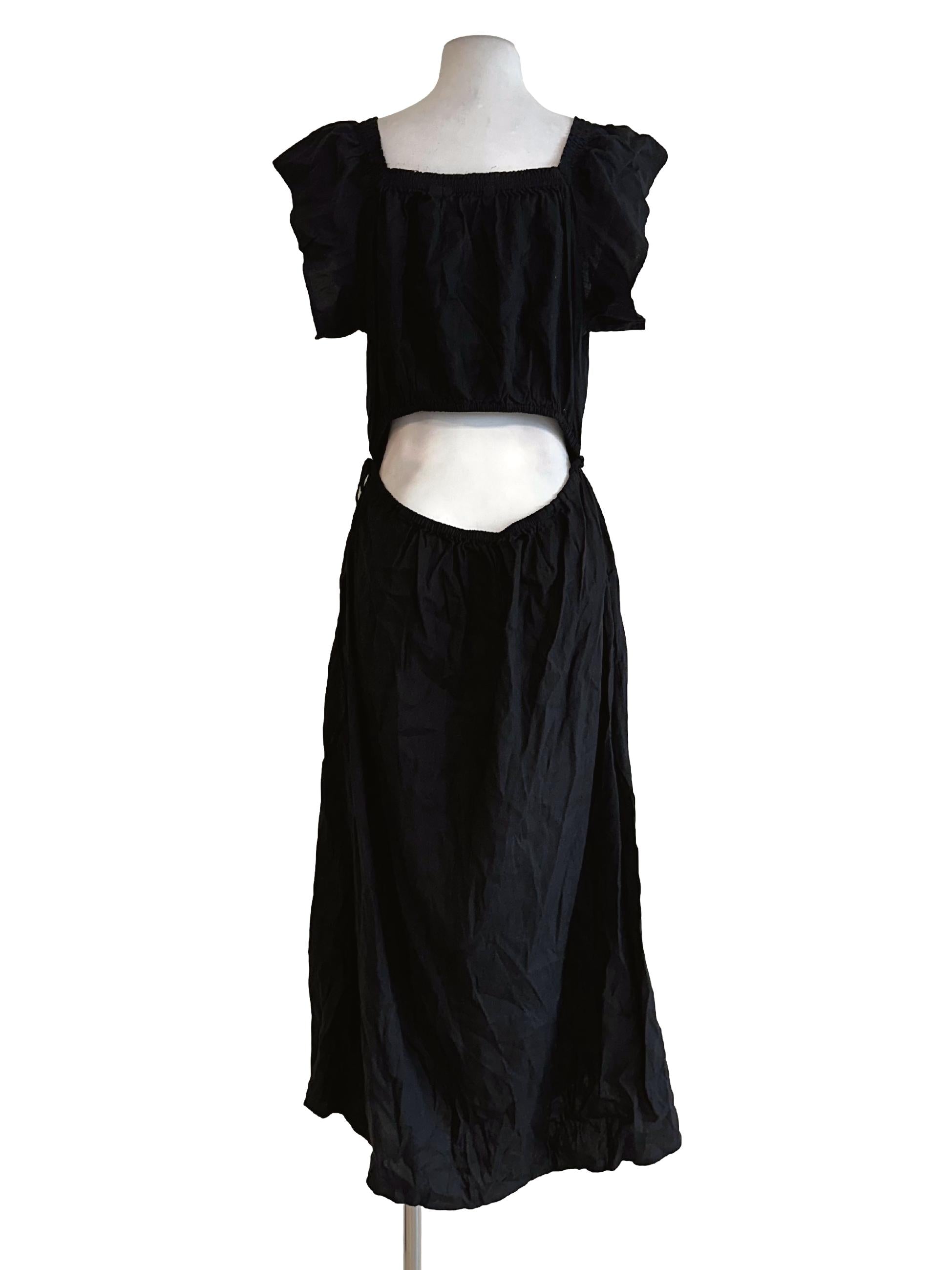 Black Square Neck Maxi Dress
