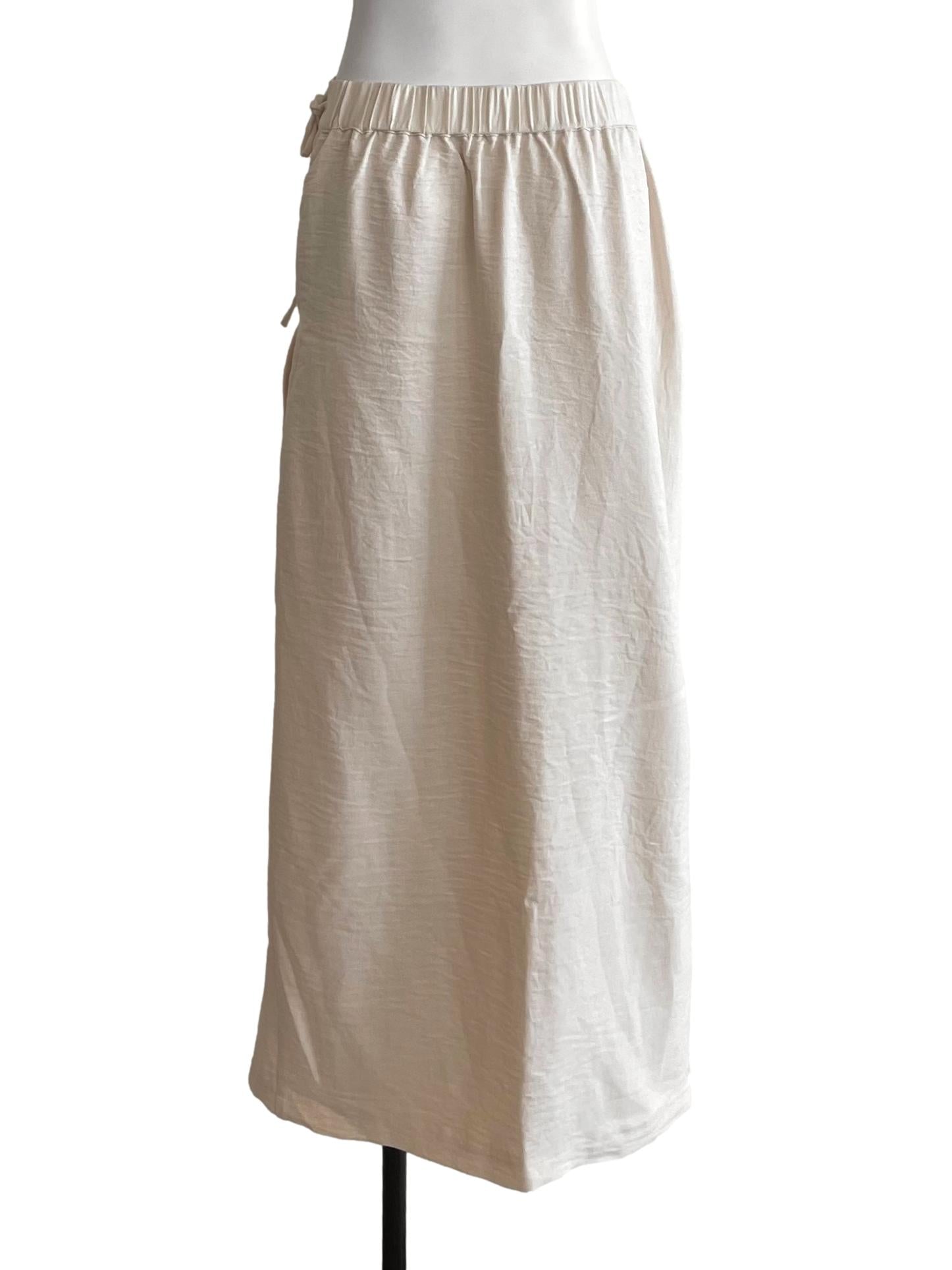 Alabaster White Front Knots Wrap Skirt