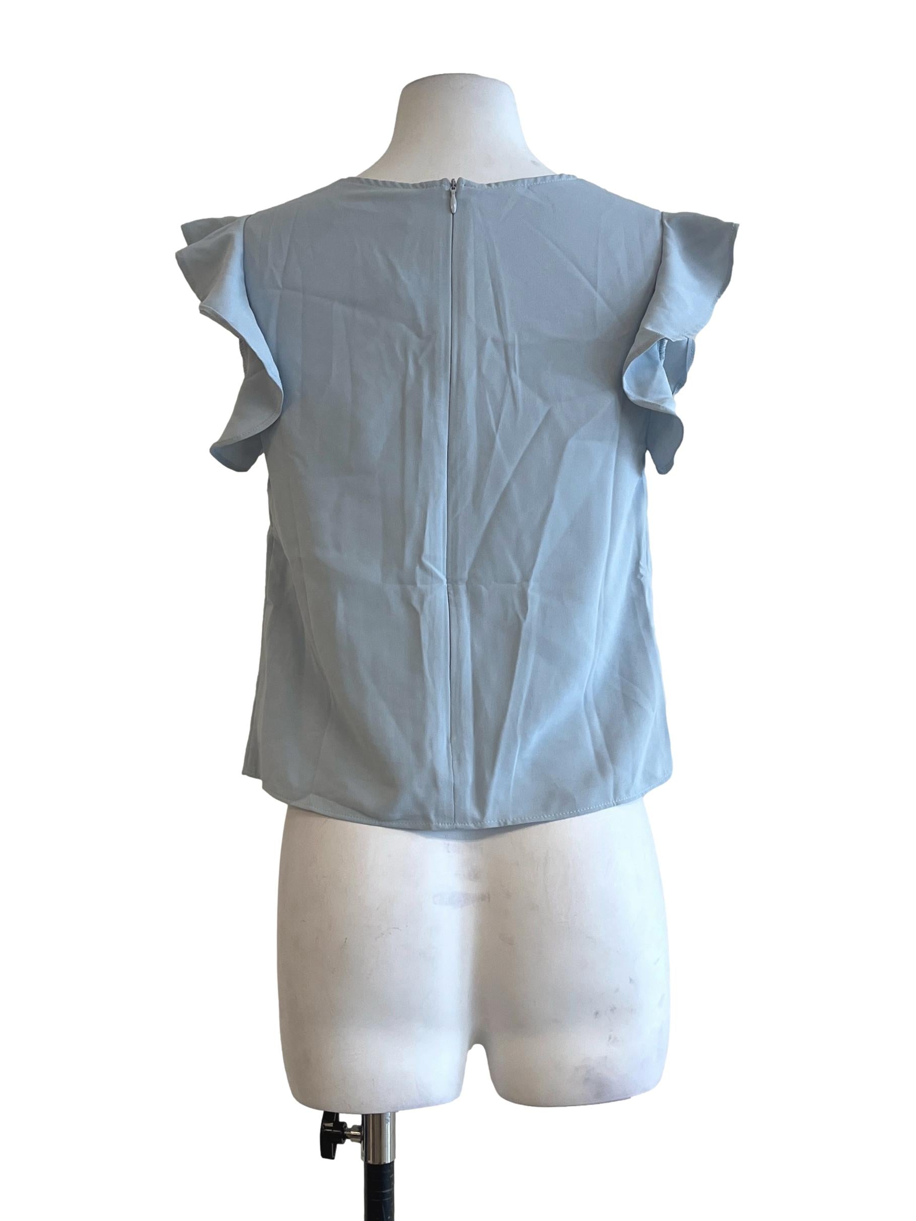 Sky Blue V Neck Sleeveless Top